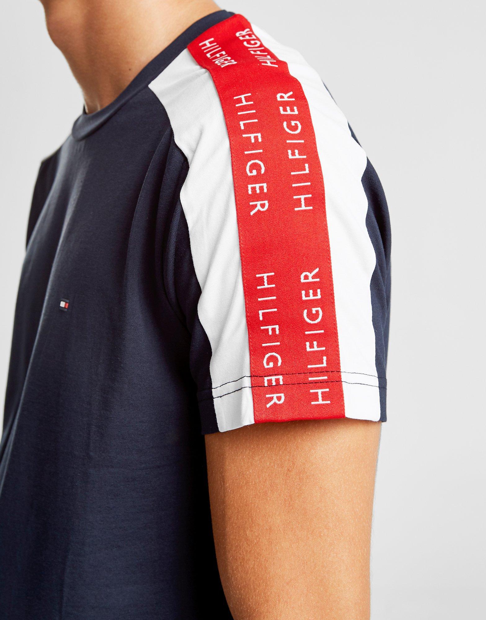 tommy hilfiger red white and blue t shirt