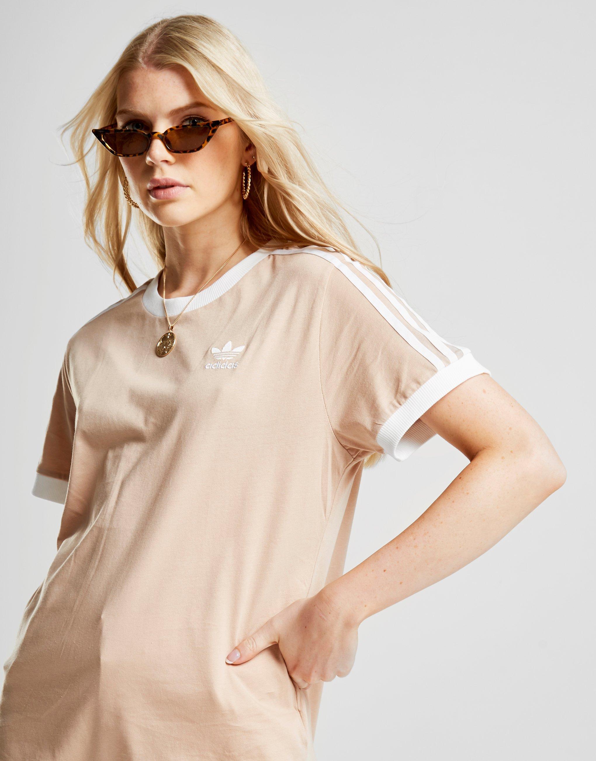 adidas Originals Cotton 3-stripes California T-shirt in Pearl/White (White) - Lyst