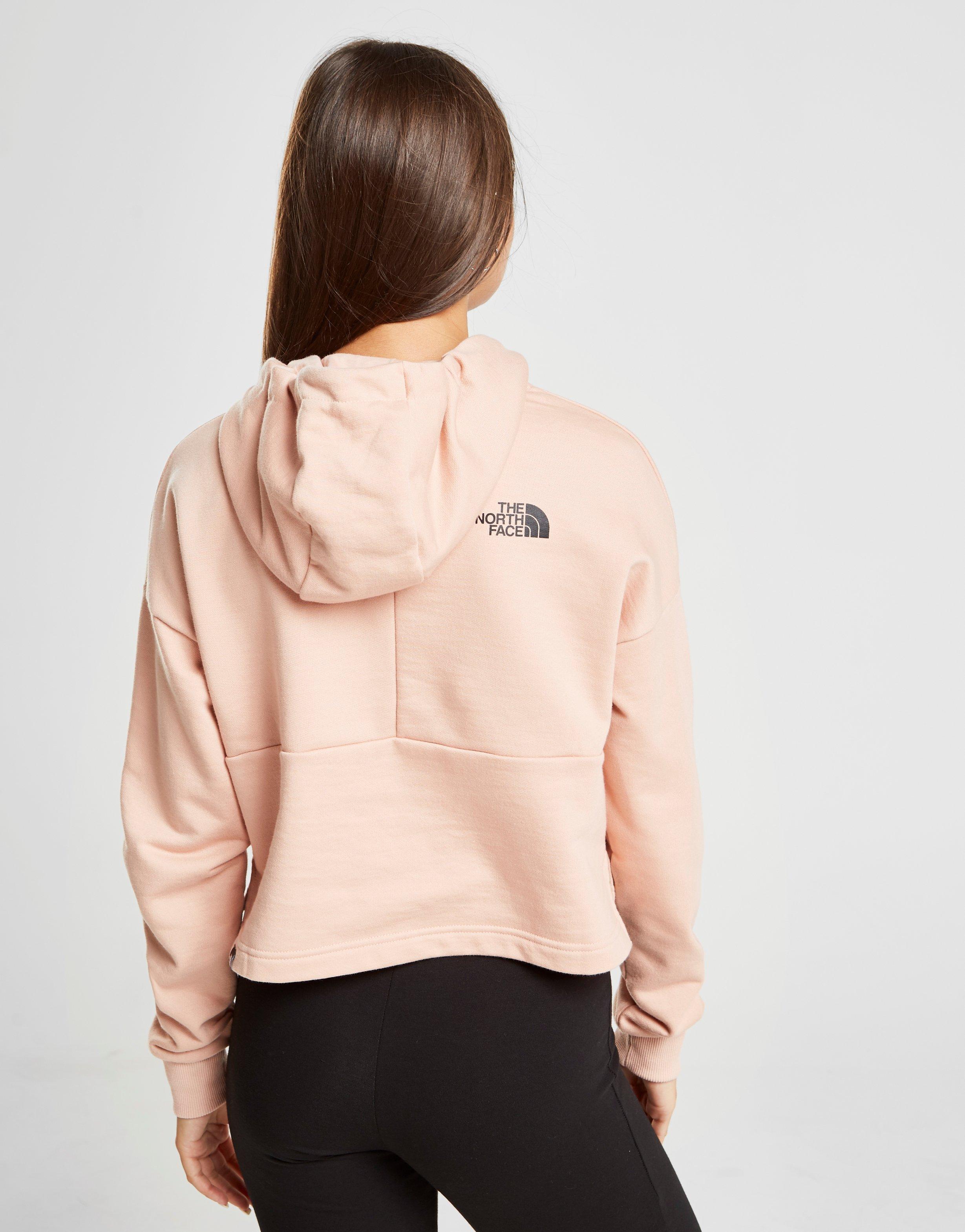the north face embroidered logo crop hoodie