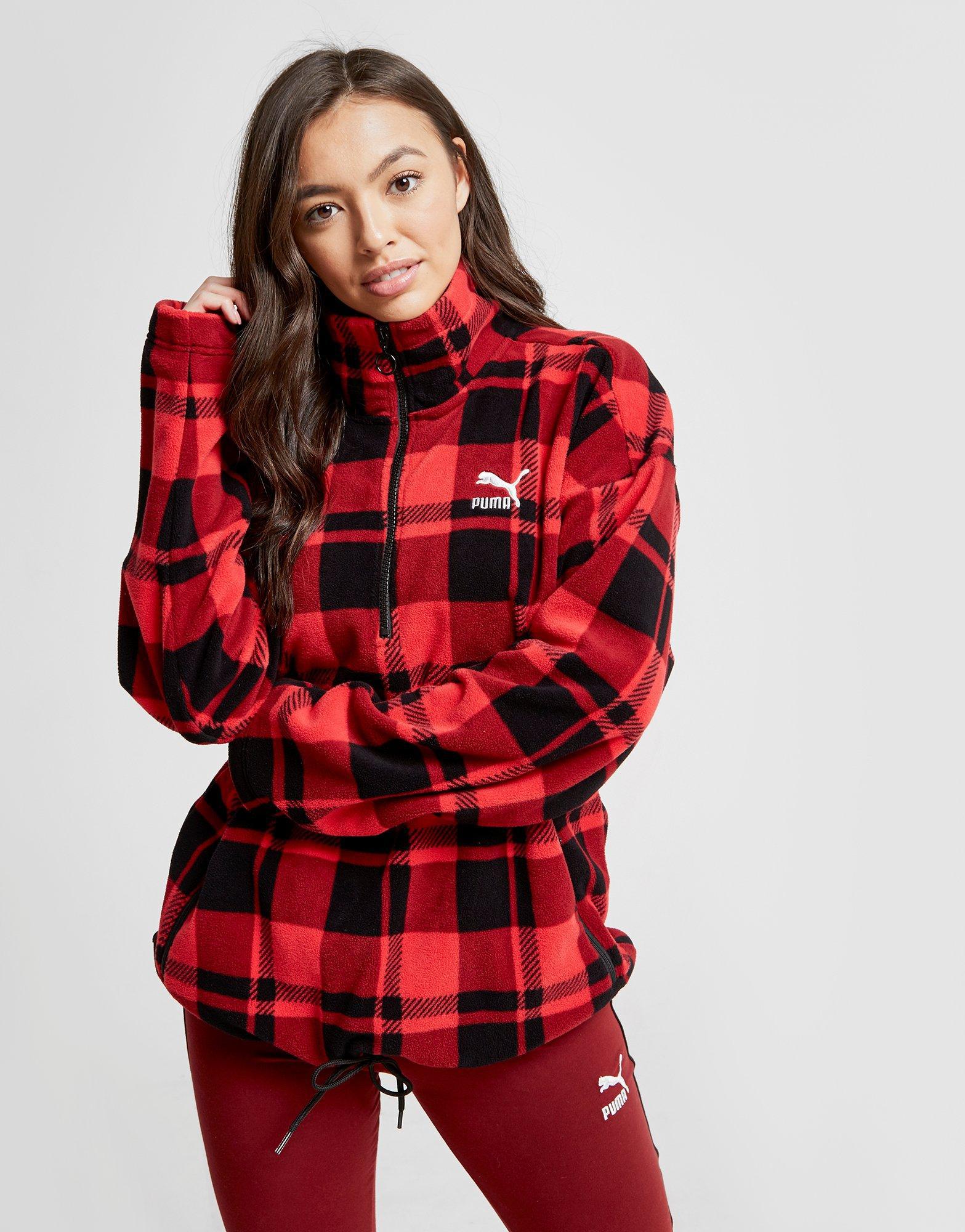 puma check sherpa hoodie