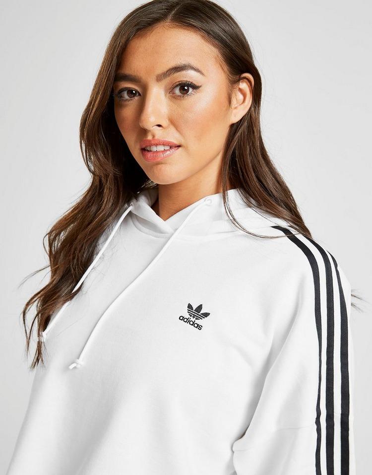 adidas originals stripe crop overhead hoodie