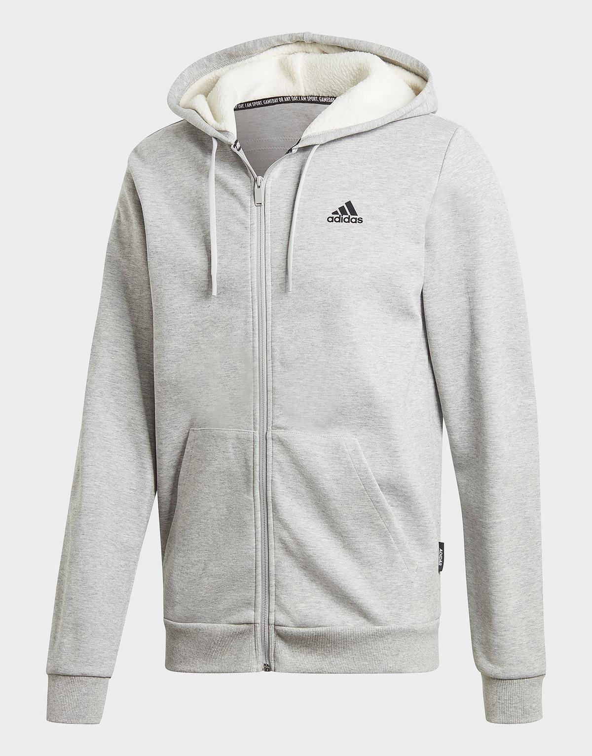 adidas Originals Fleece Winter 3-stripes Full-zip Hoodie in Gray for ...