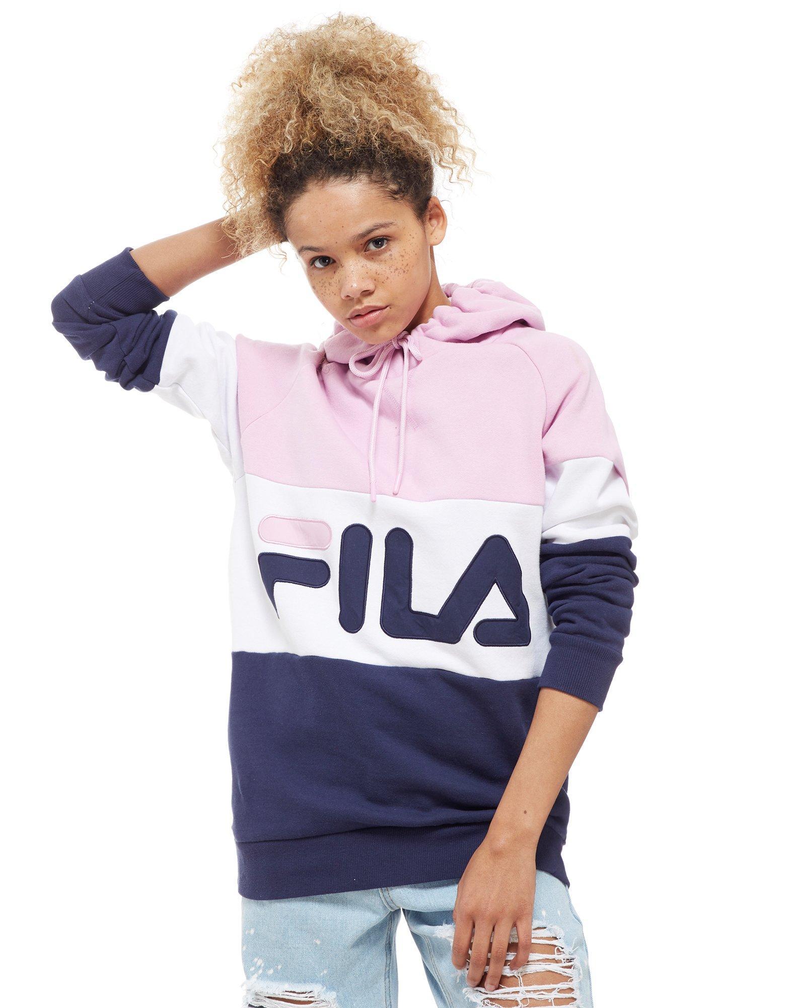 fila colour block logo boyfriend hoodie