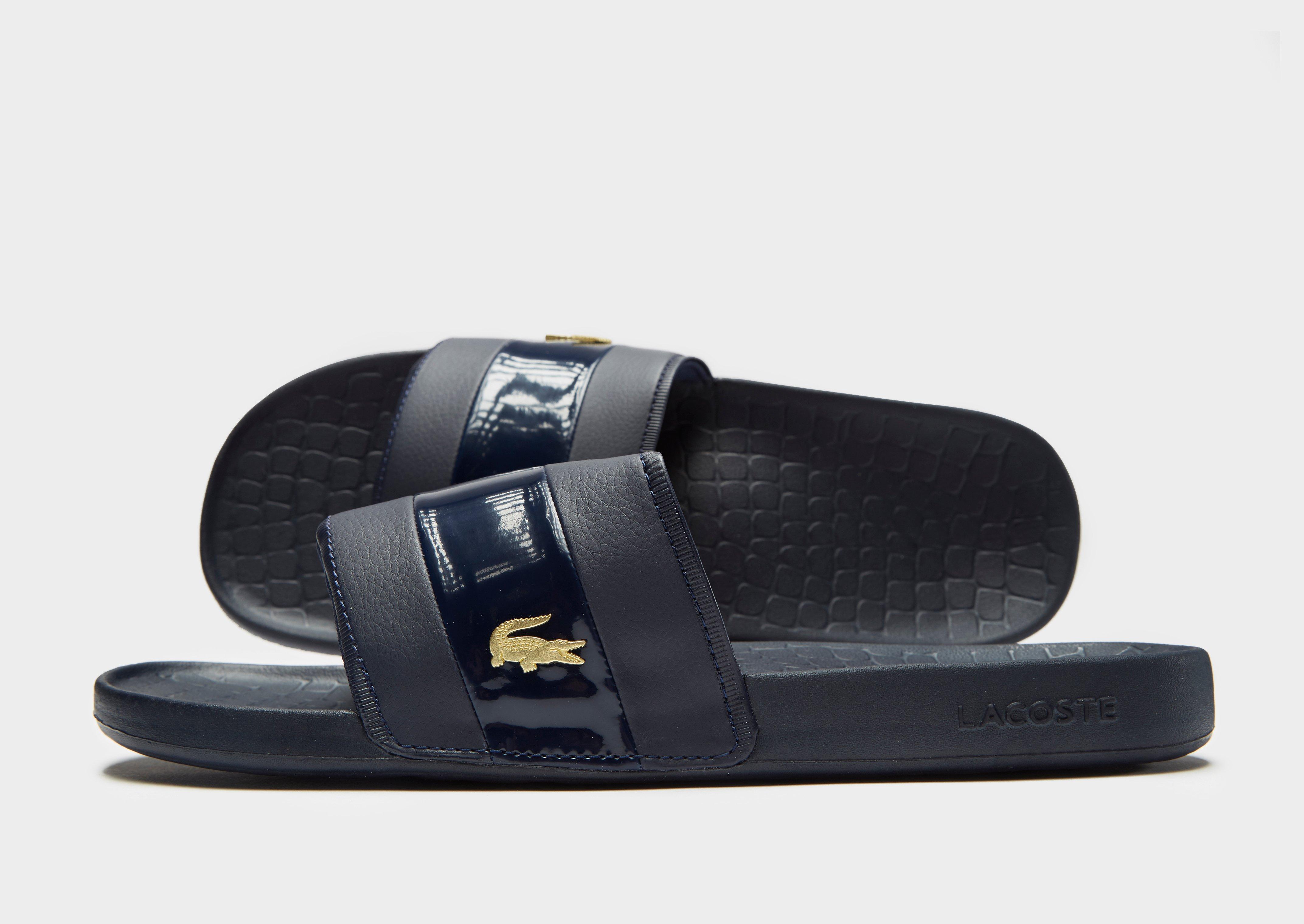 lacoste slides navy blue