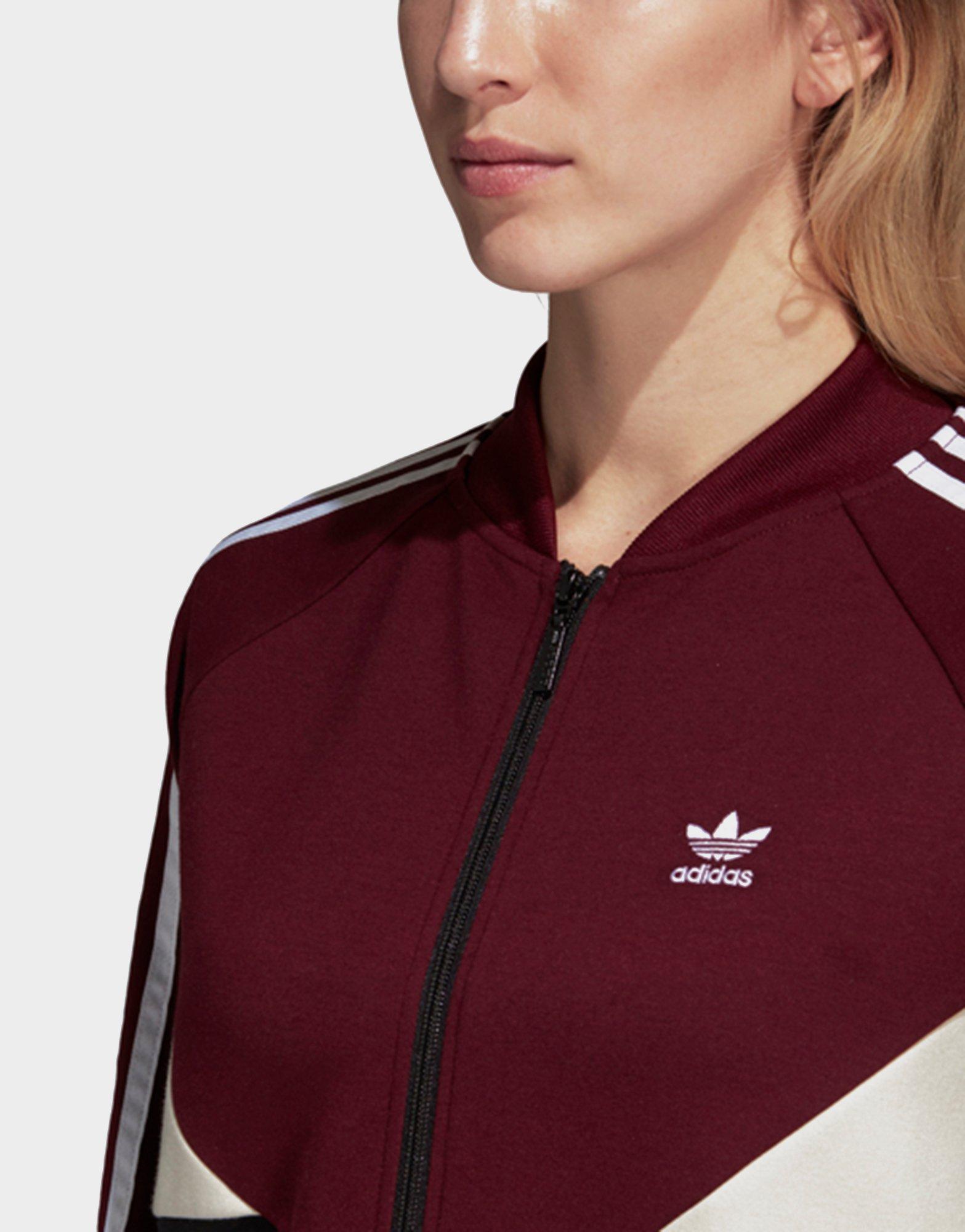 adidas originals og track jacket in maroon borg