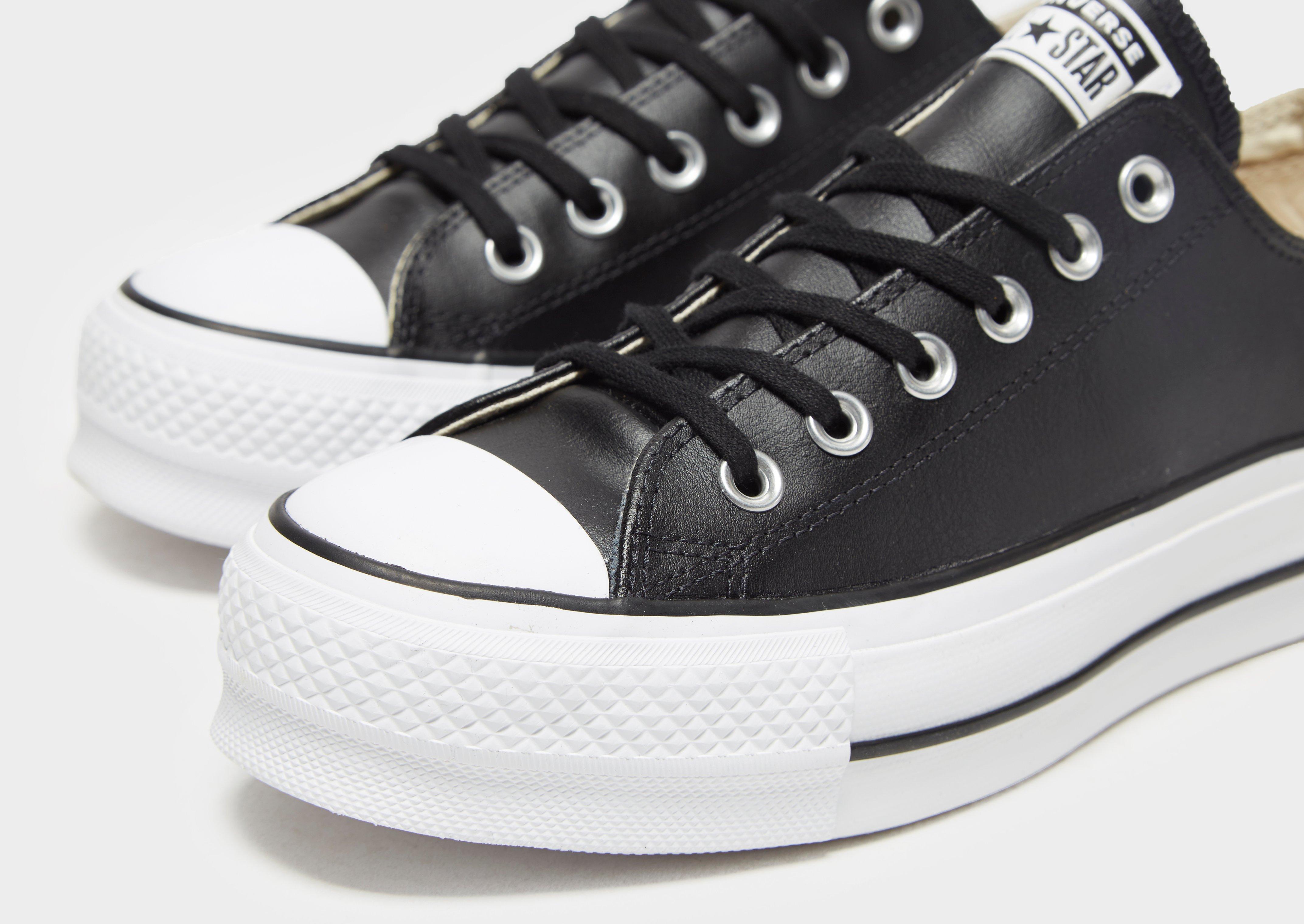 Converse Leather All Star Lift Ox Platform in Black/White (Black) - Lyst
