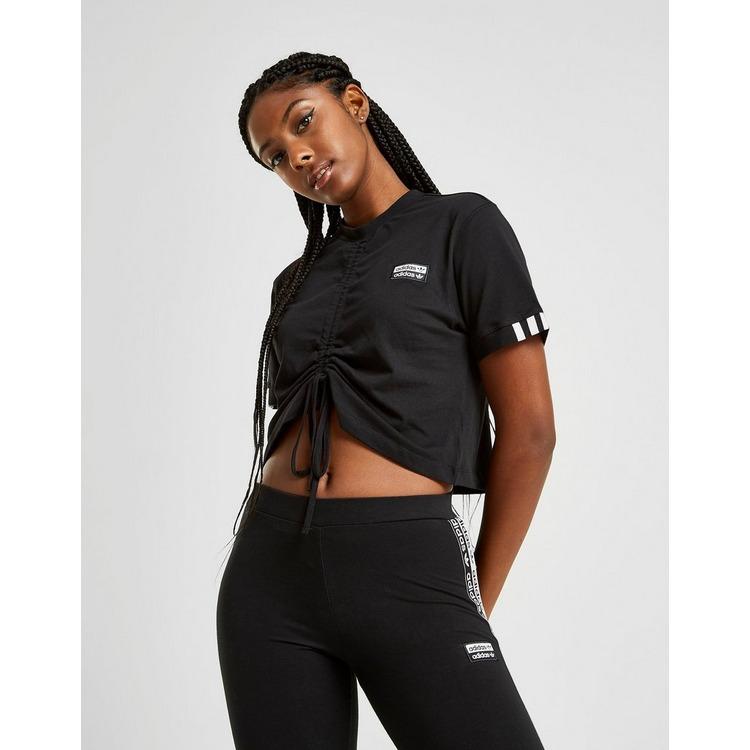 adidas tape crop t shirt