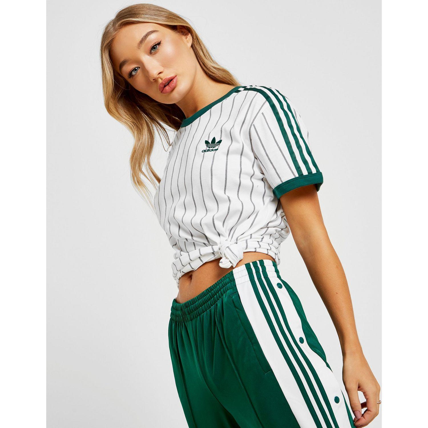 adidas originals baseball jersey in white stripe