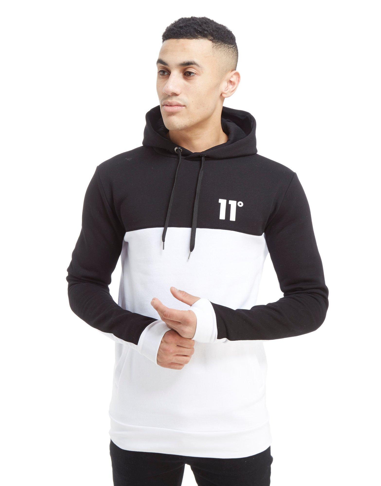 11 degrees black and white hoodie