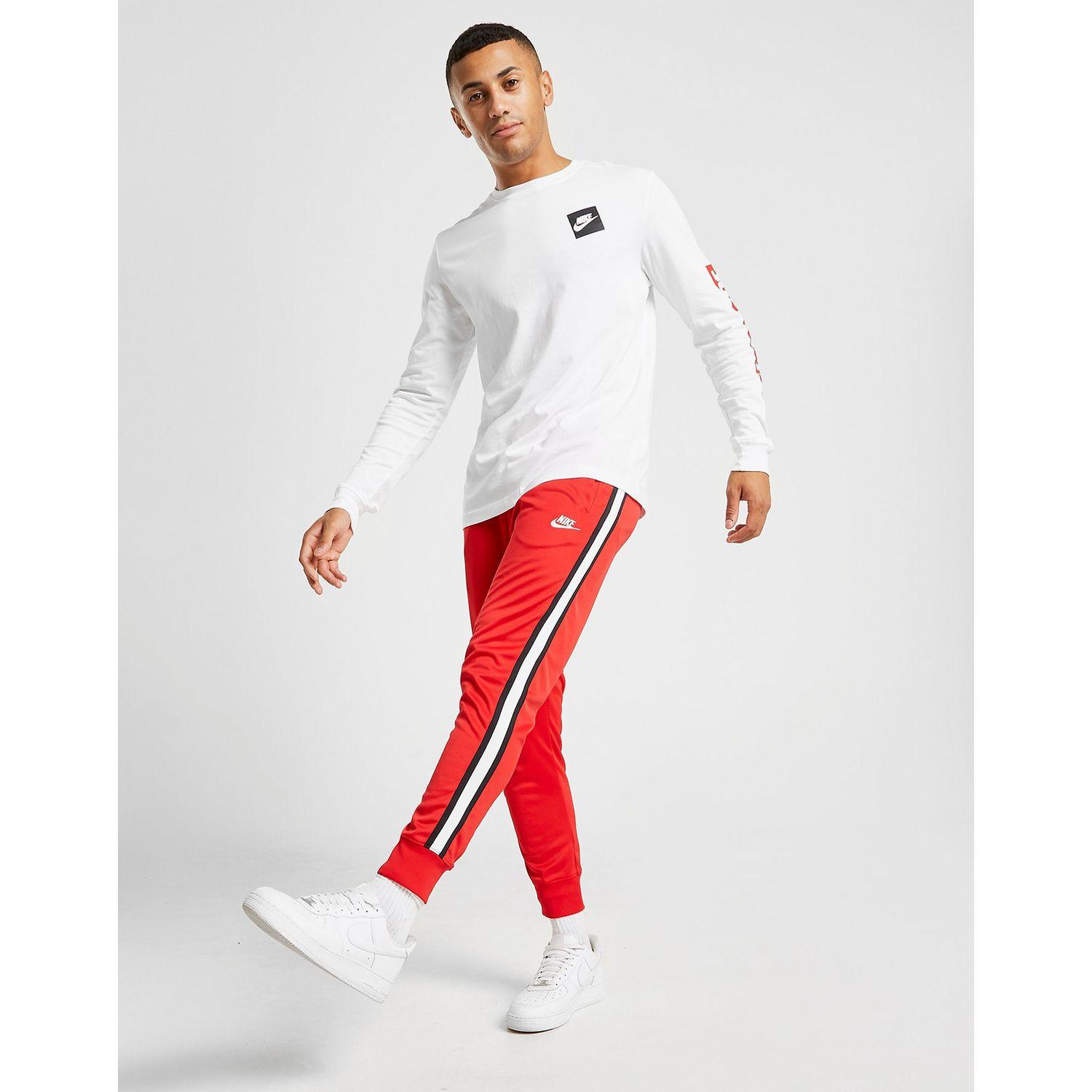 nike heritage red track pants