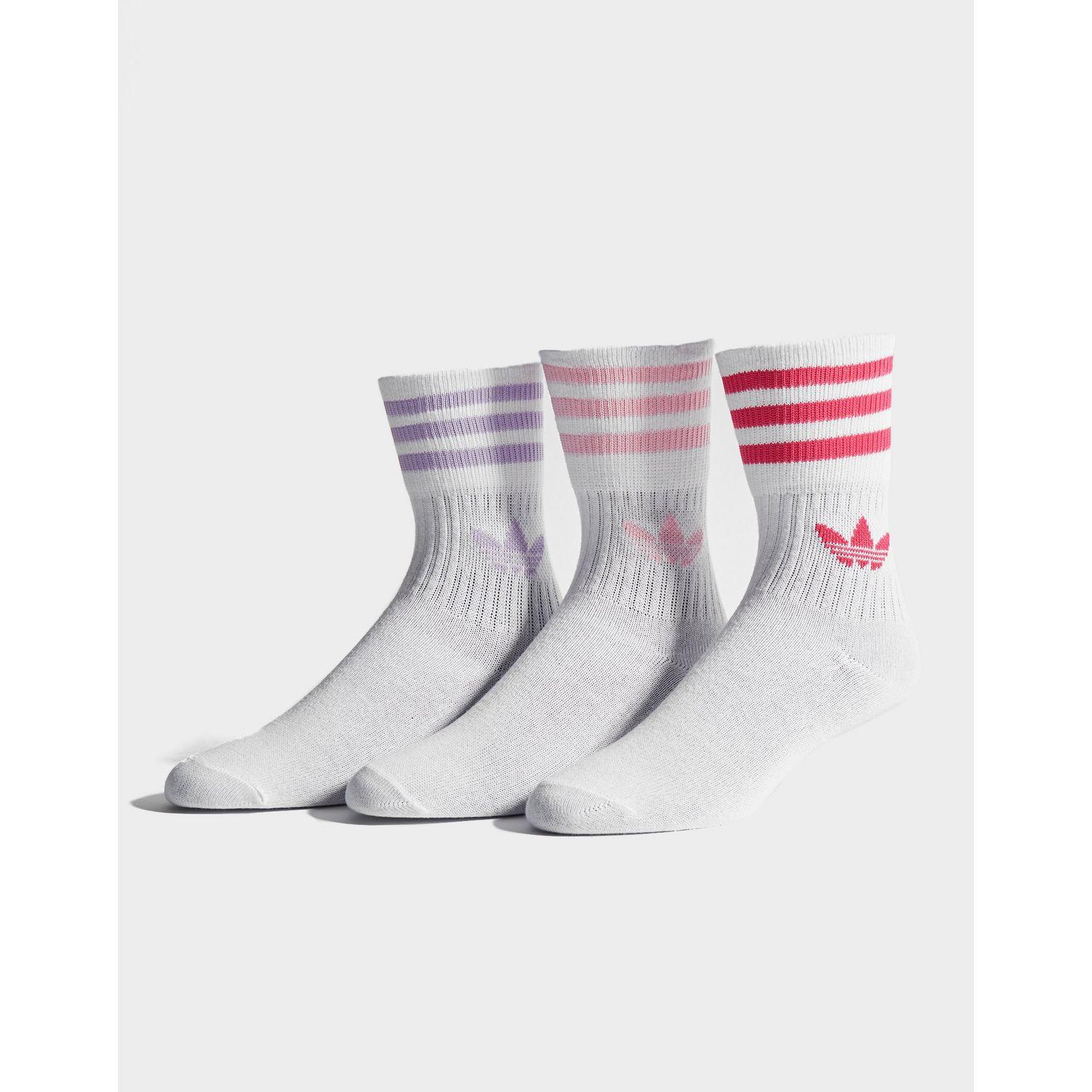 pink and white adidas socks