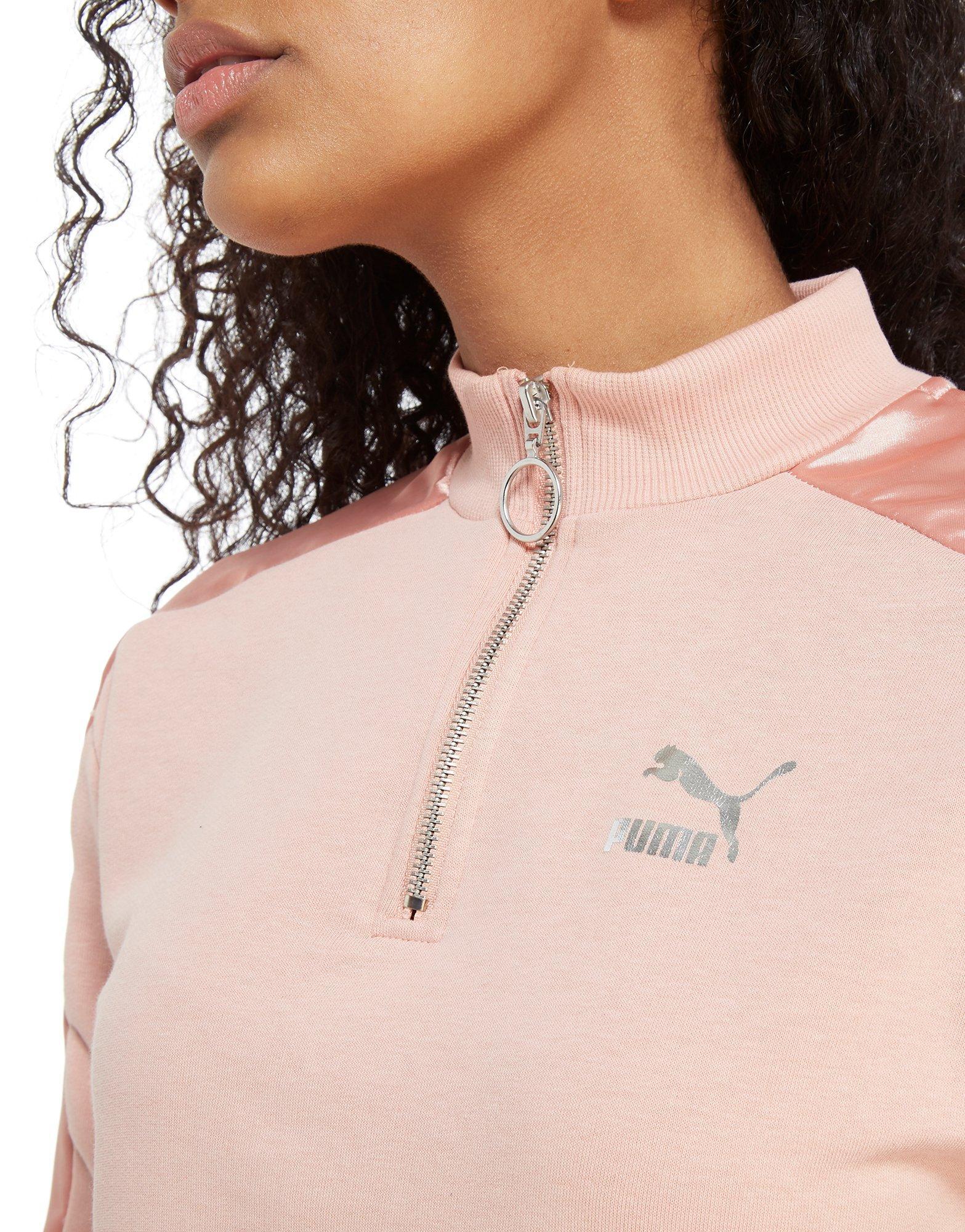 puma satin 1/2 zip top