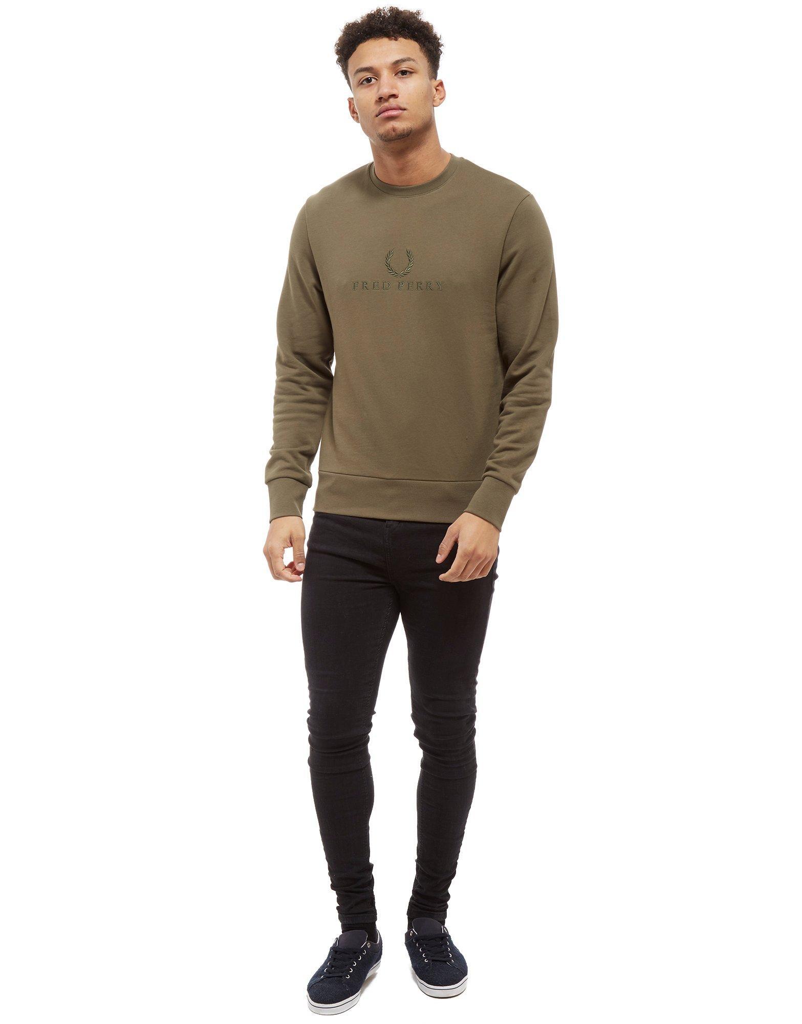 fred perry tonal embroidered sweatshirt