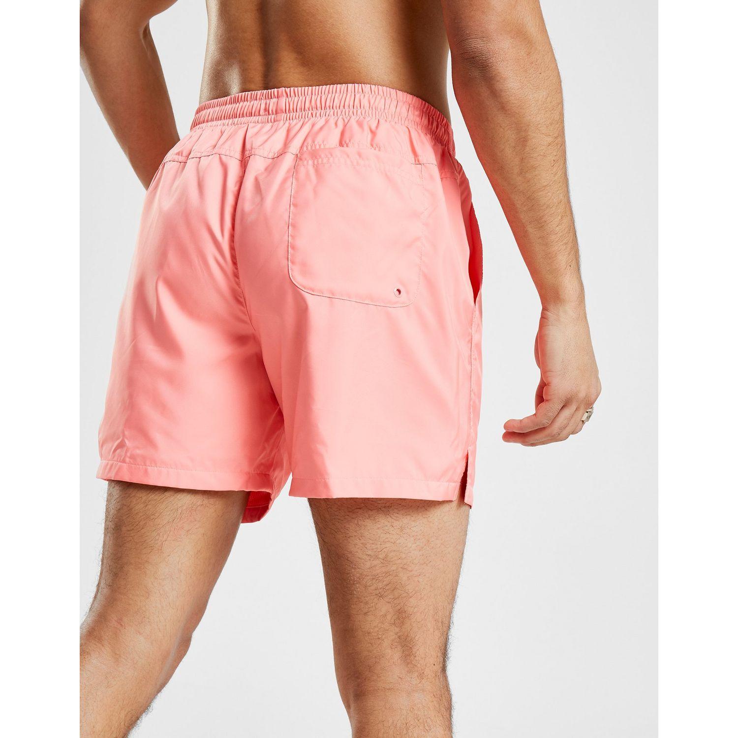 Nike Synthetic Flow Woven Swim Shorts in Pink/White (Pink) for Men Lyst