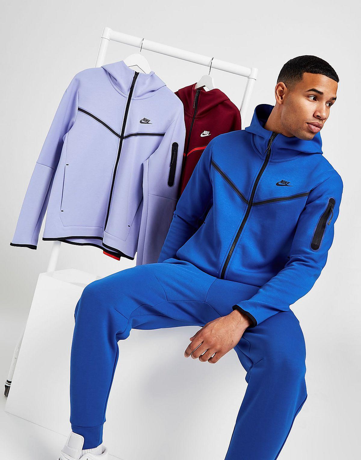 Nike Tech Fleece Full Zip Hoodie in Blue for Men | Lyst UK