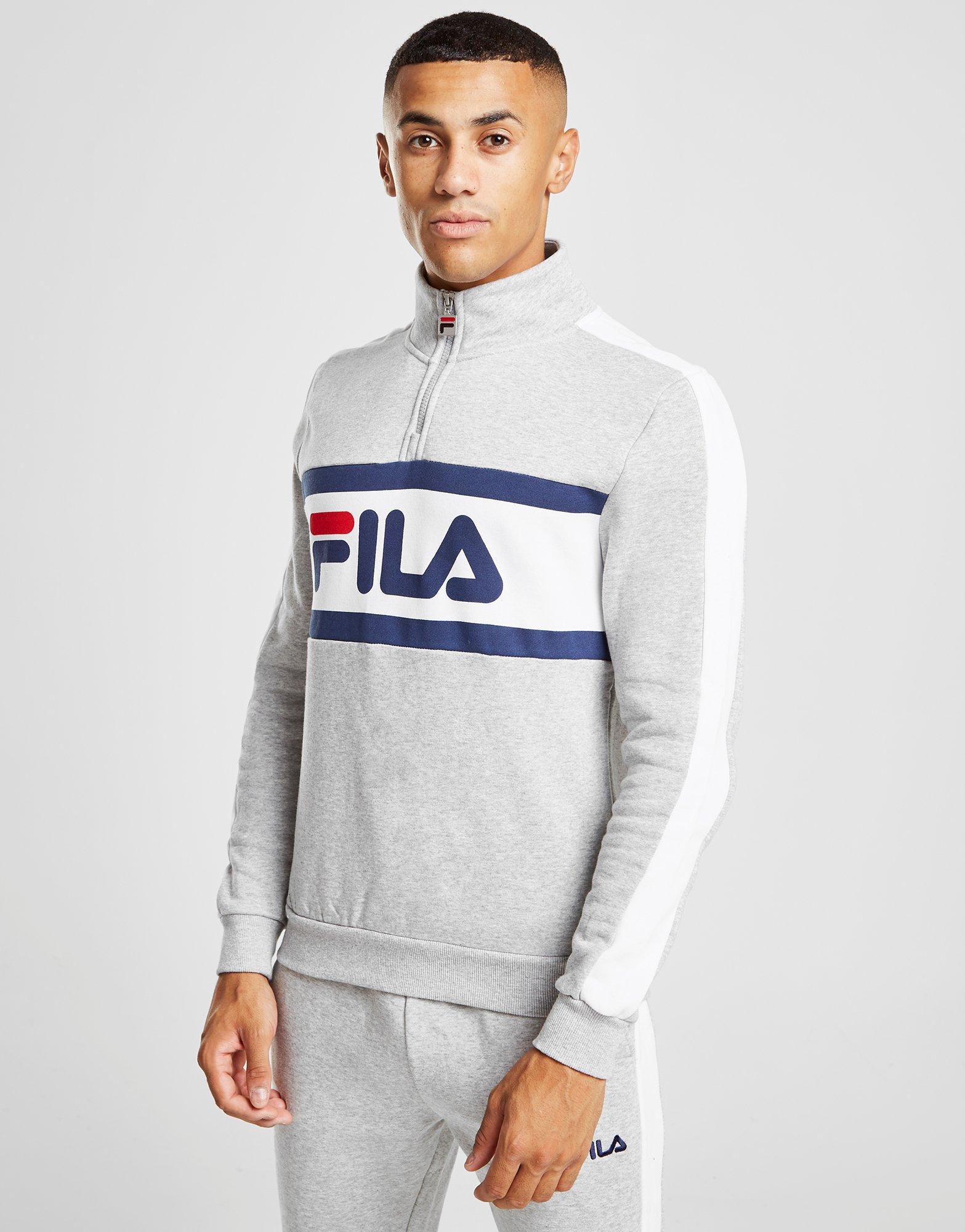 Fila Cotton Babs 1/4 Zip Sweatshirt in Grey (Gray) for Men - Lyst