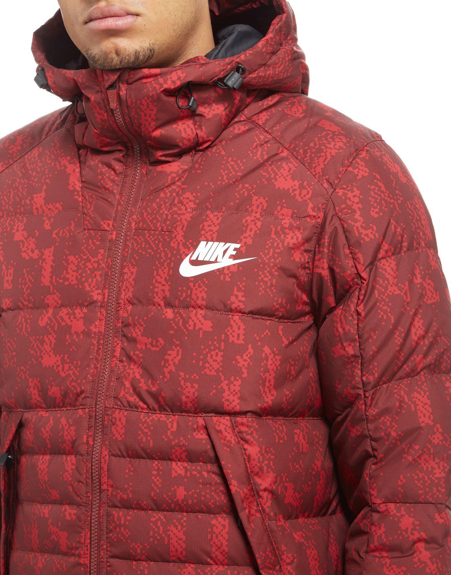 nike printed down fill hooded jacket