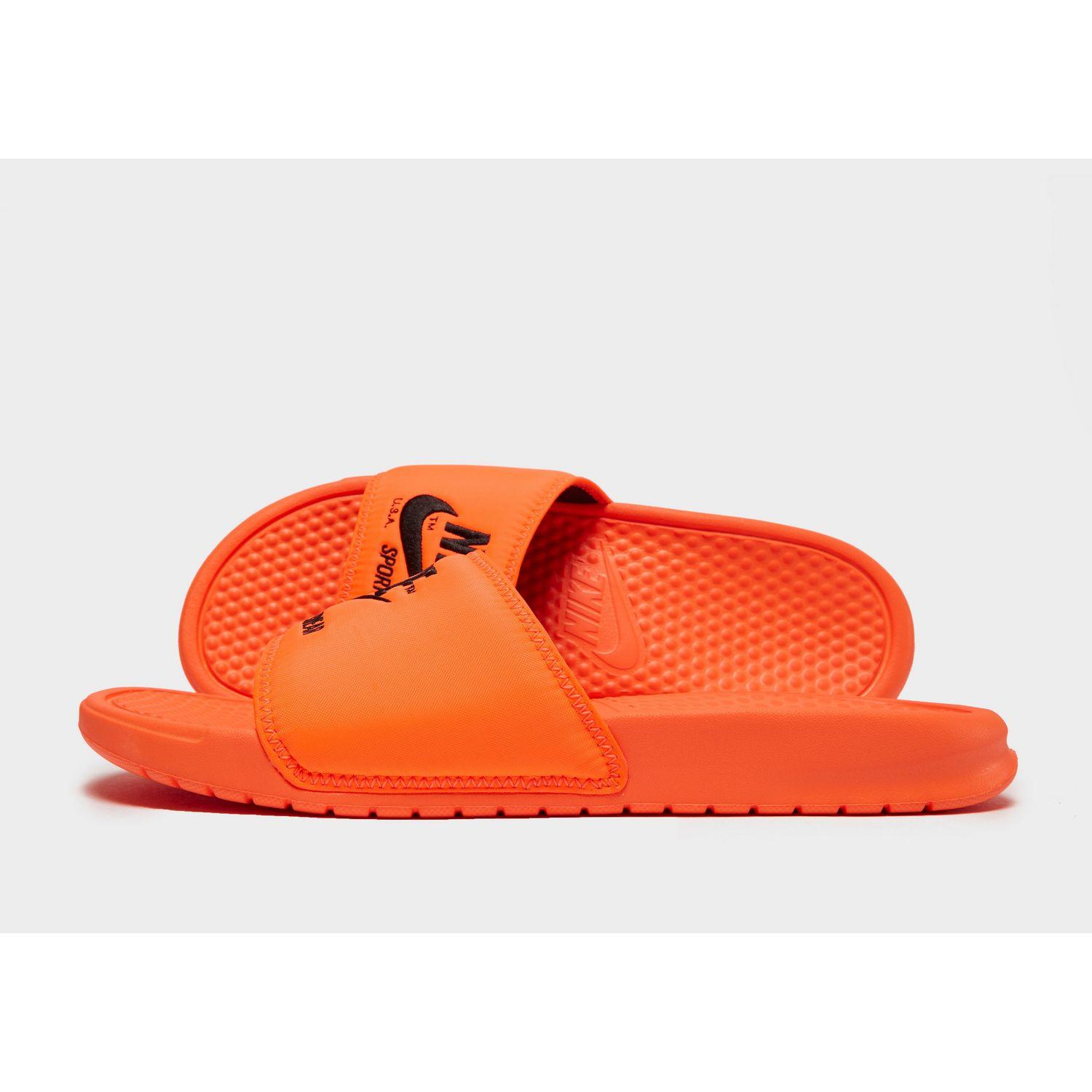 nike orange sliders