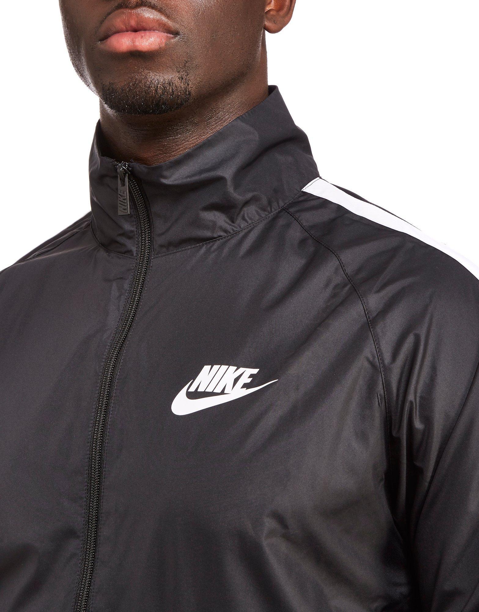 nike woven tracksuit set in black