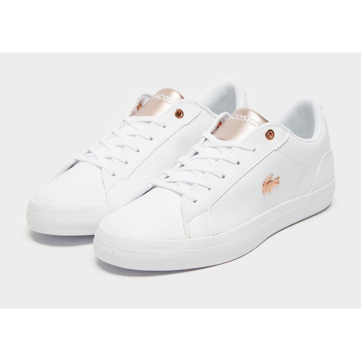 Lacoste Leather Lerond in White/Rose 