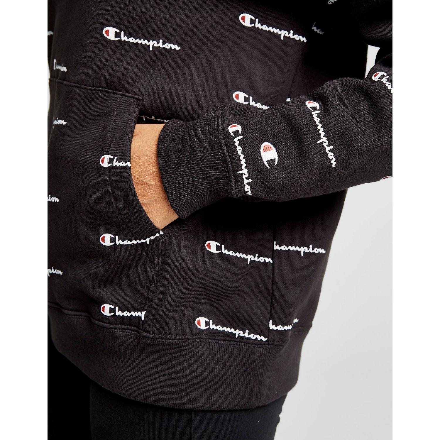 champion all over print script boyfriend hoodie