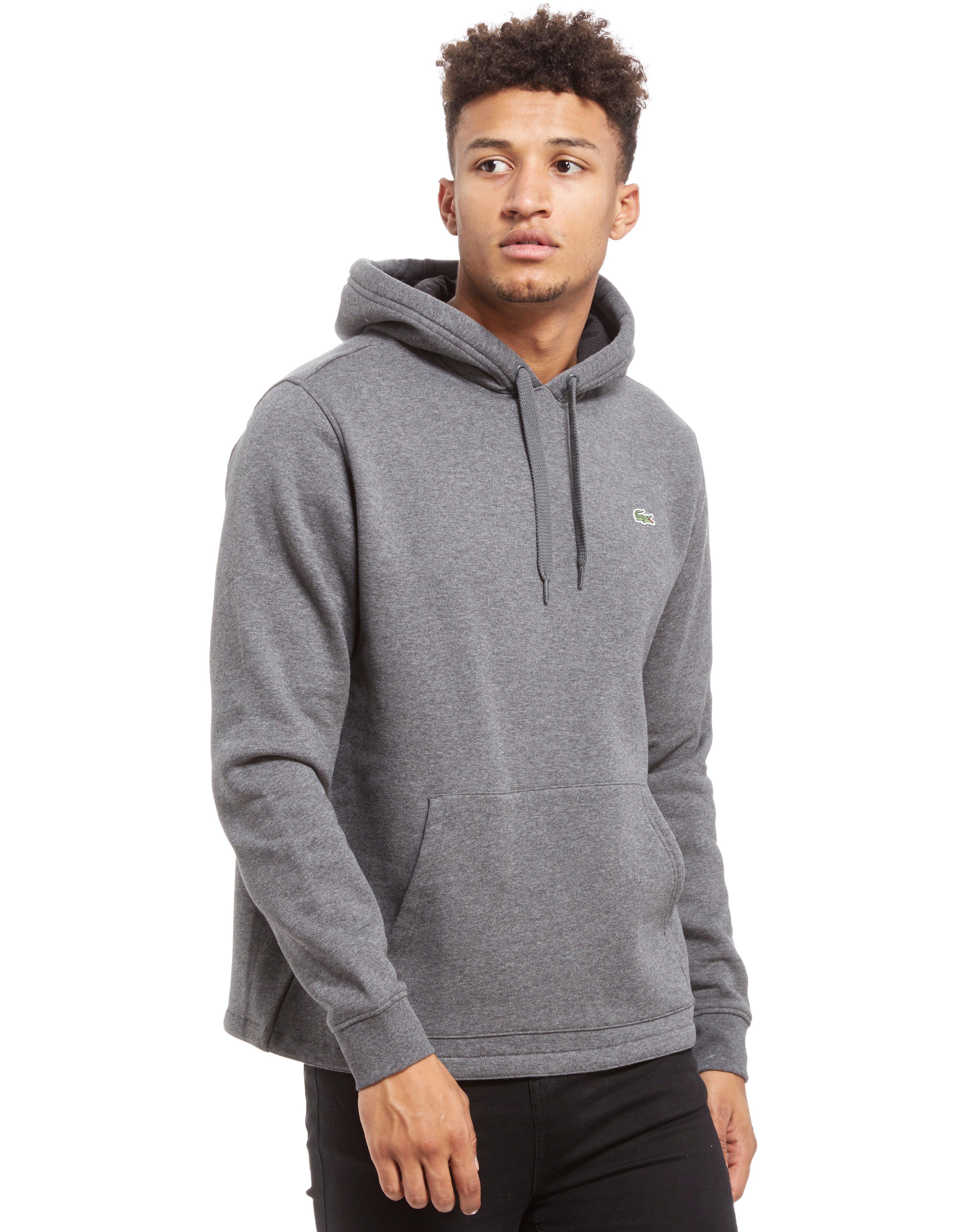 Lacoste Back Logo Fleece Hoodie in Grey (Gray) for Men - Lyst