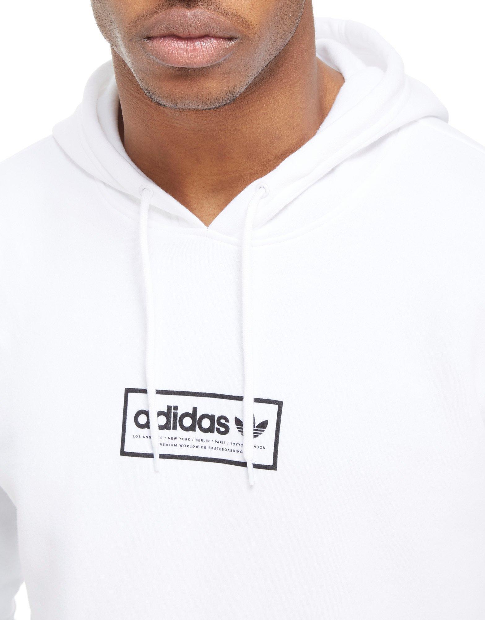 adidas Originals Cotton Skateboarding Spell-out Overhead Hoodie in White  for Men - Lyst