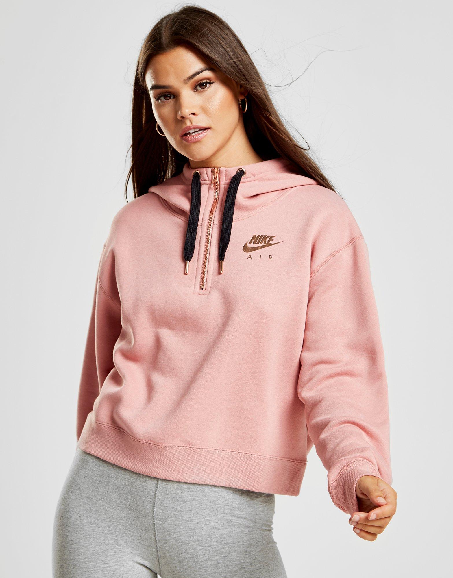 Nike Cotton Air Half-zip Hoodie in Pink 