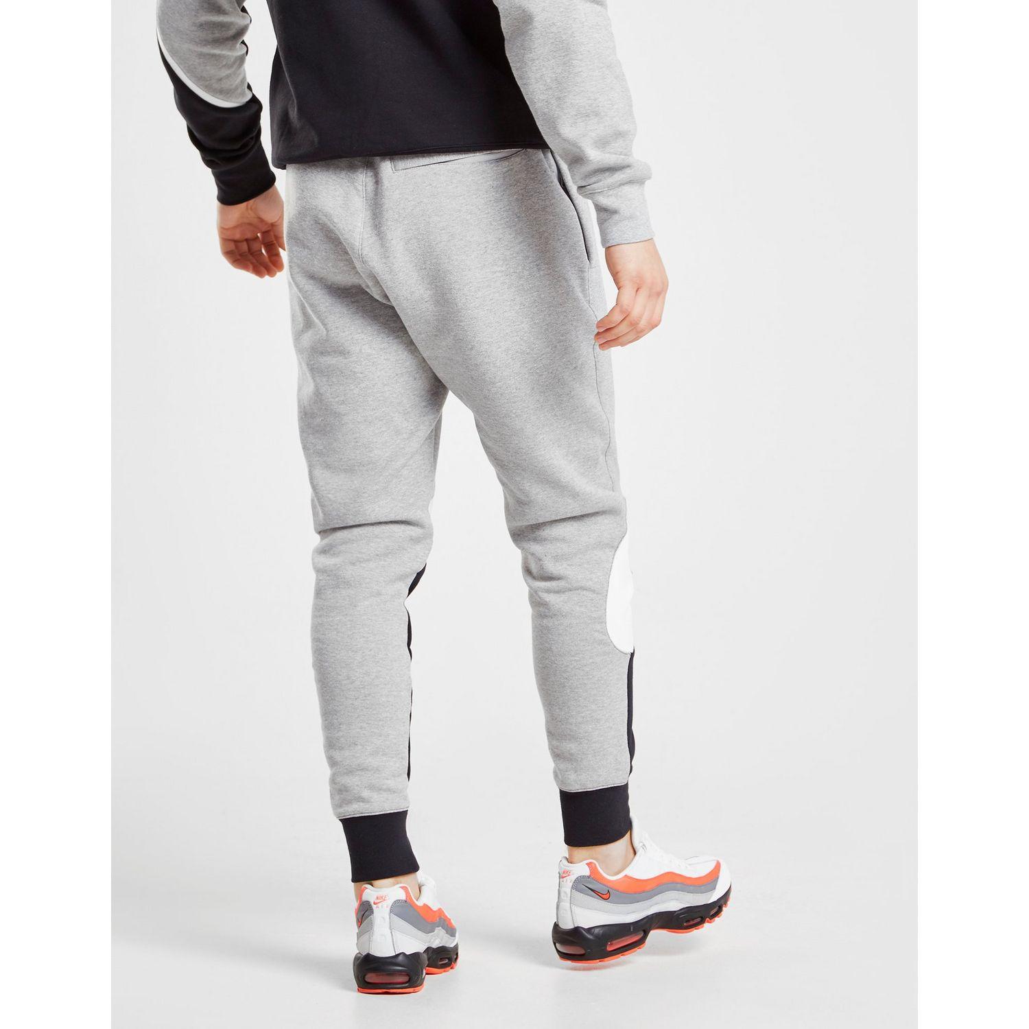 Nike Swoosh Colour Block Fleece Pants in Grey/Black (Gray) for Men - Lyst