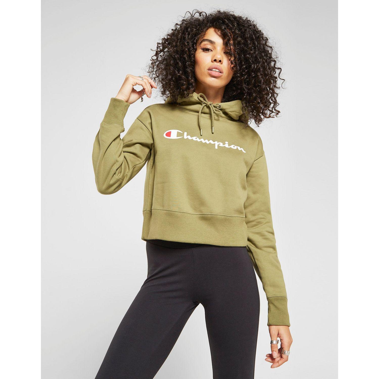 champion tape crop overhead hoodie