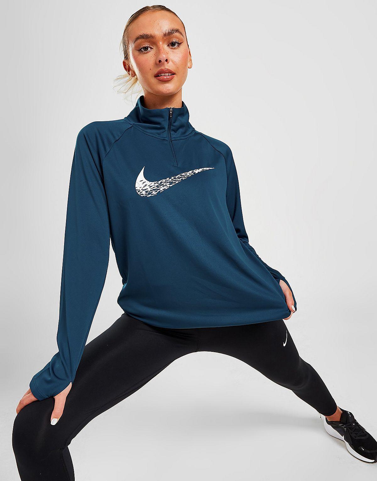Nike Running Swoosh 1/4 Zip Dri-fit Top in Blue | Lyst UK