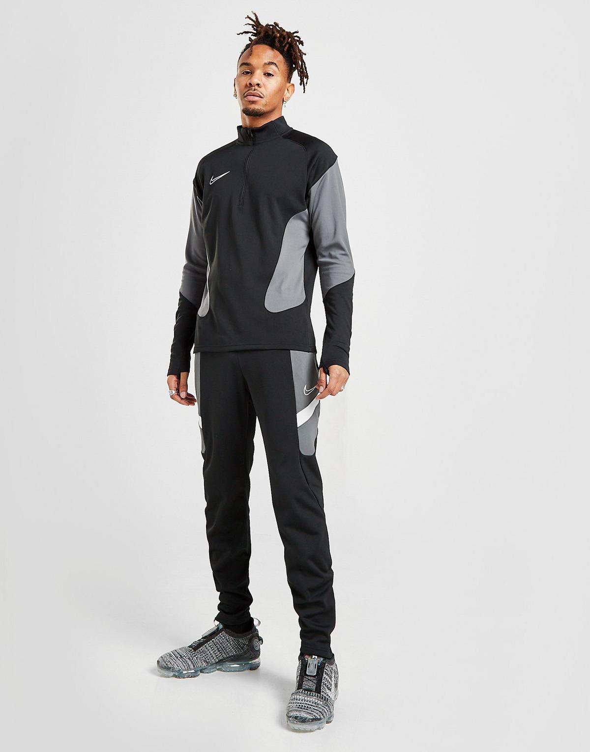 Nike Synthetic Academy 1/2 Zip Tracksuit in Black/Black/White/White ...