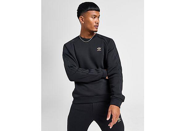 adidas Originals 3 stripes Crew Sweatshirt in Black for Men Lyst UK