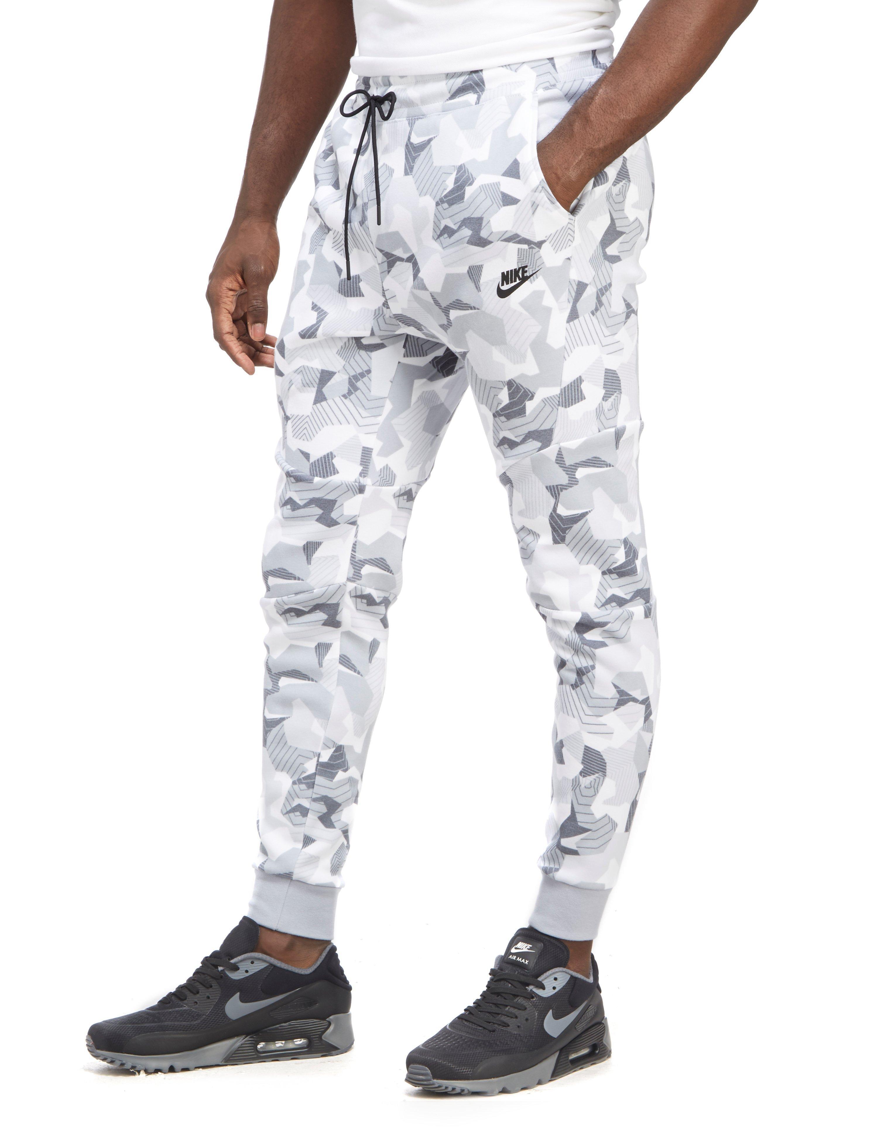 Nike Tech Fleece Camouflage Pants in White/Black (White) for Men - Lyst