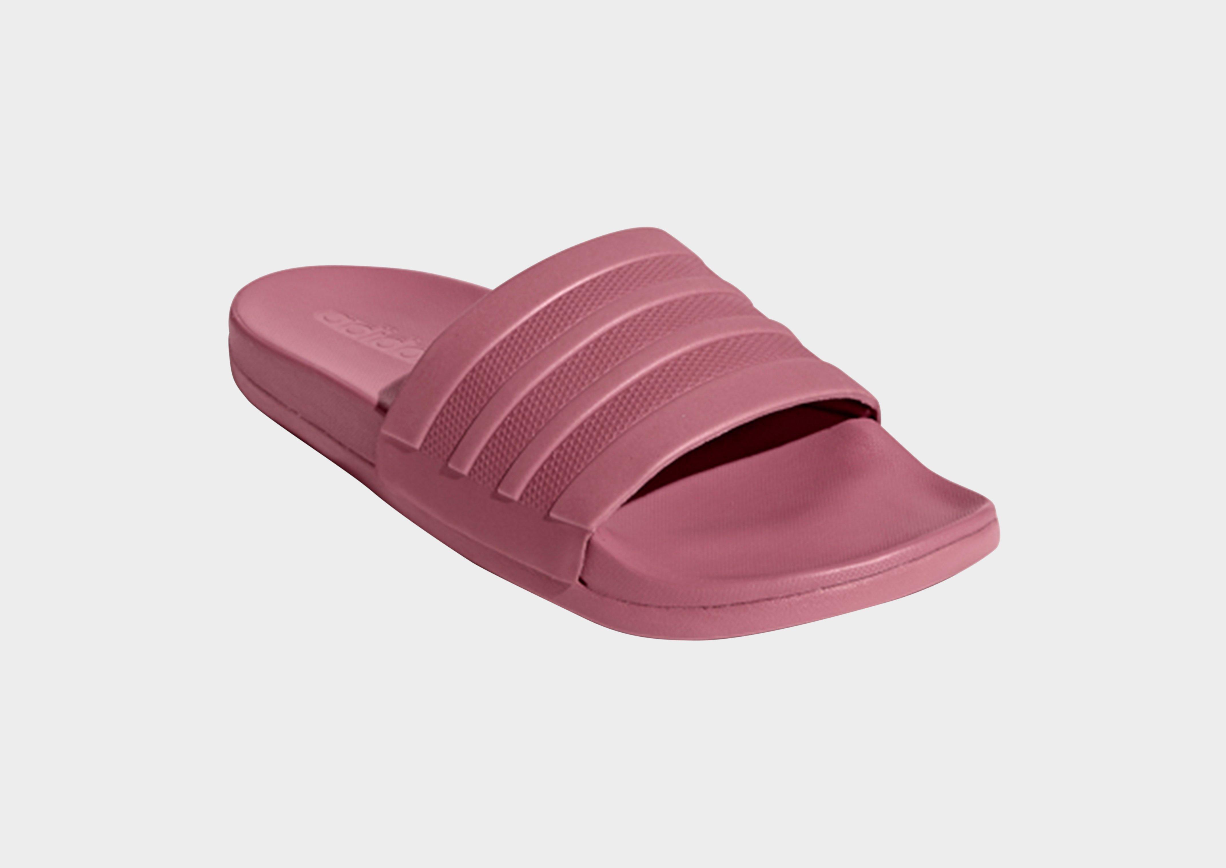 adidas cloudfoam pink slides