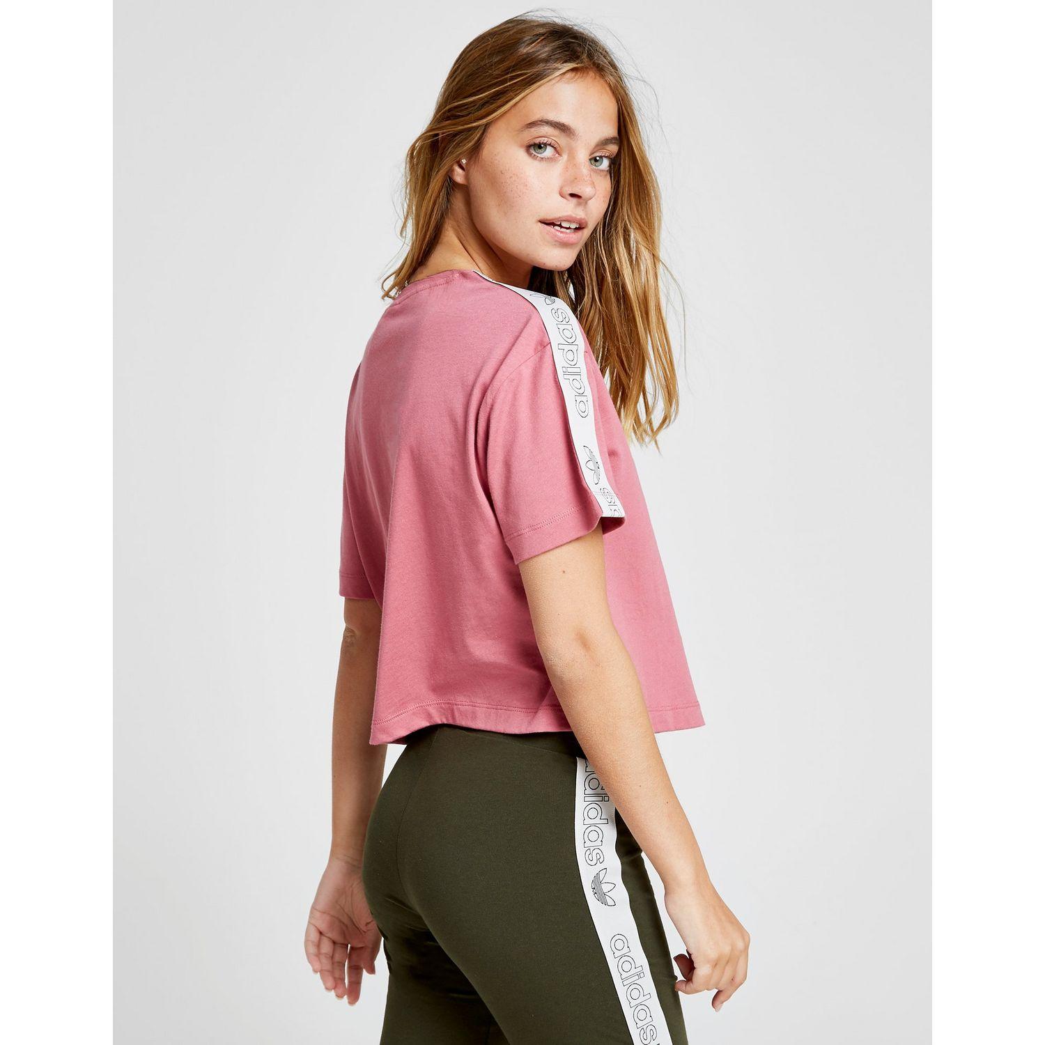 Adidas Tape Crop T Shirt Online Sale, UP TO 61% OFF