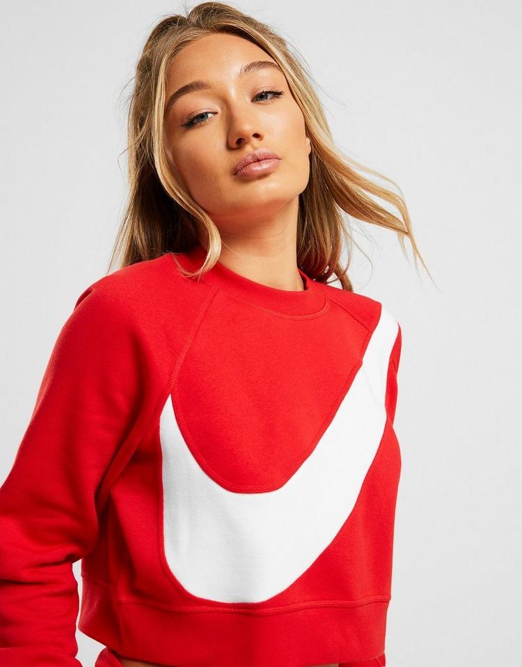 nike oversized swoosh logo crew sweatshirt