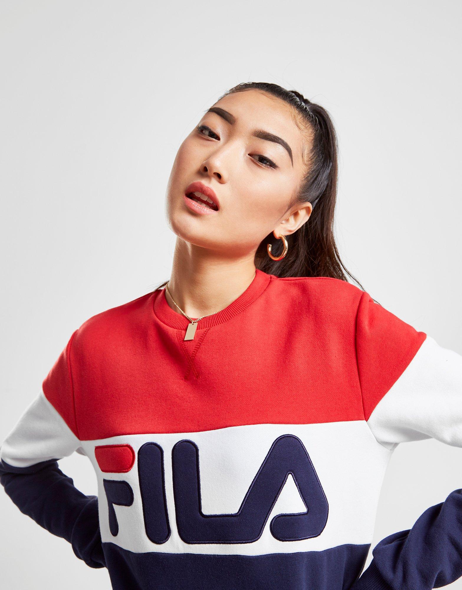fila panel logo crew sweatshirt