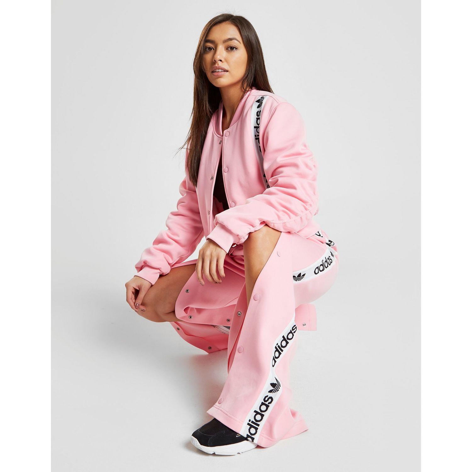 adidas pink cropped bomber jacket