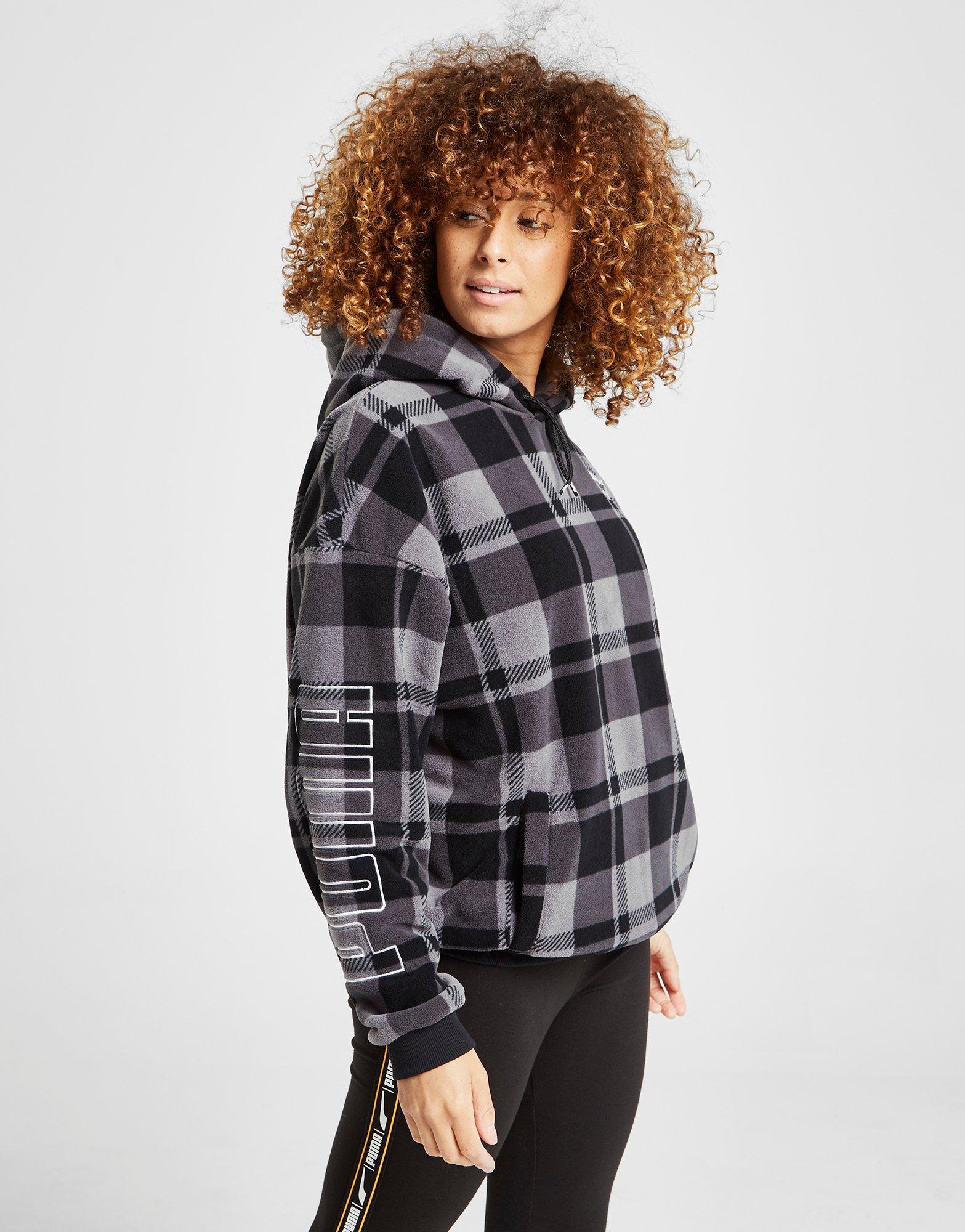 puma check sherpa hoodie