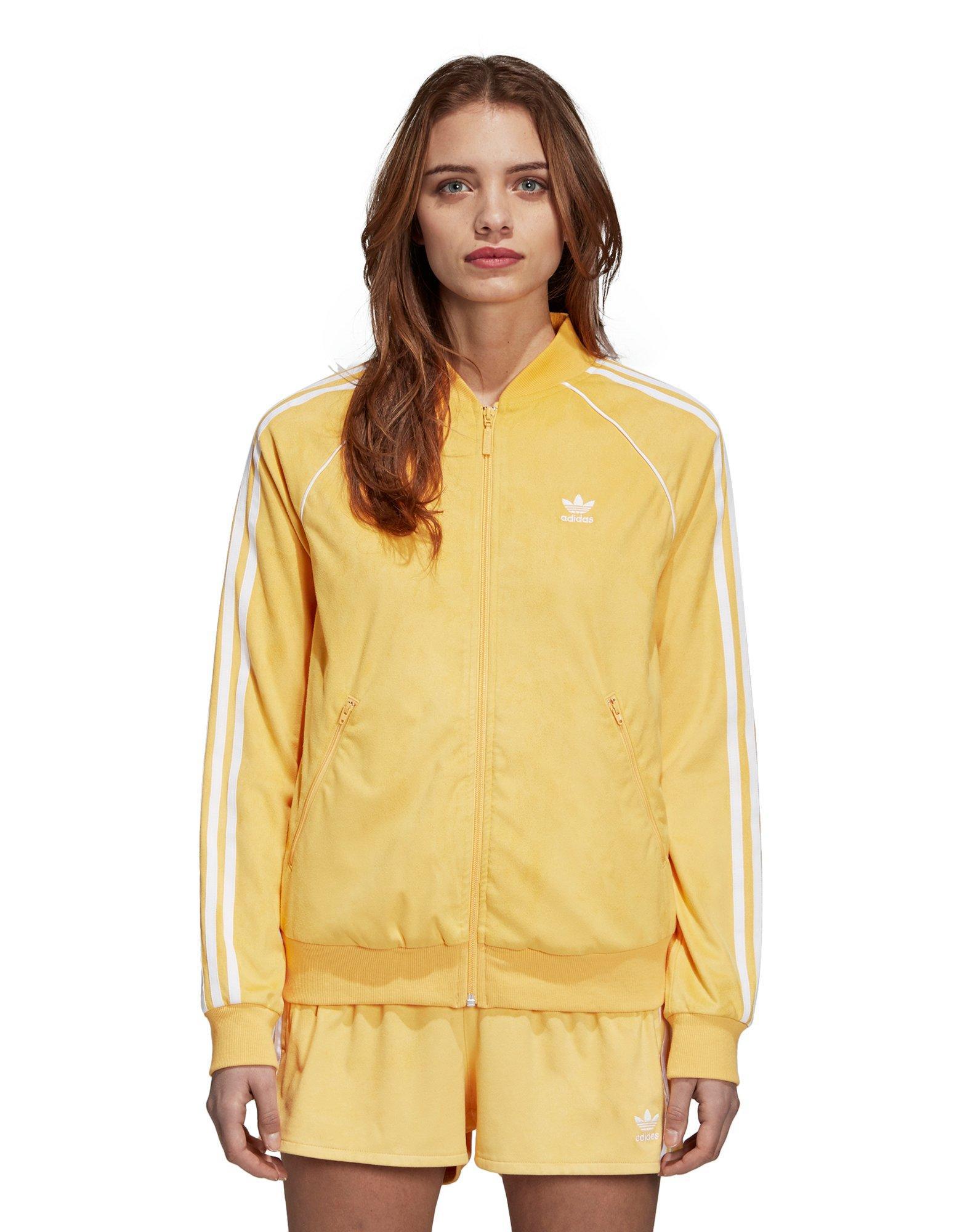 adidas sst track jacket yellow