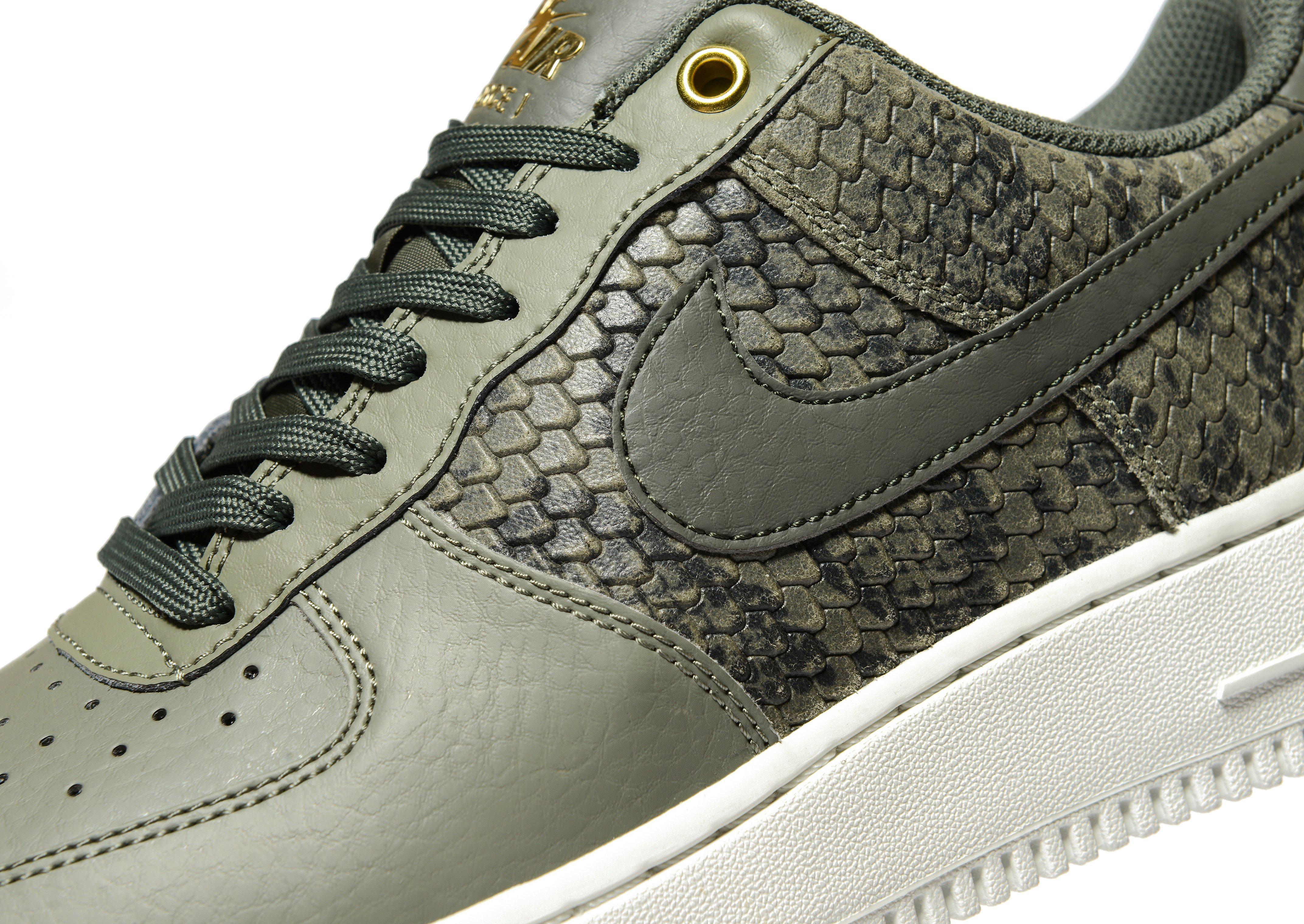 nike air force 1 snakeskin green