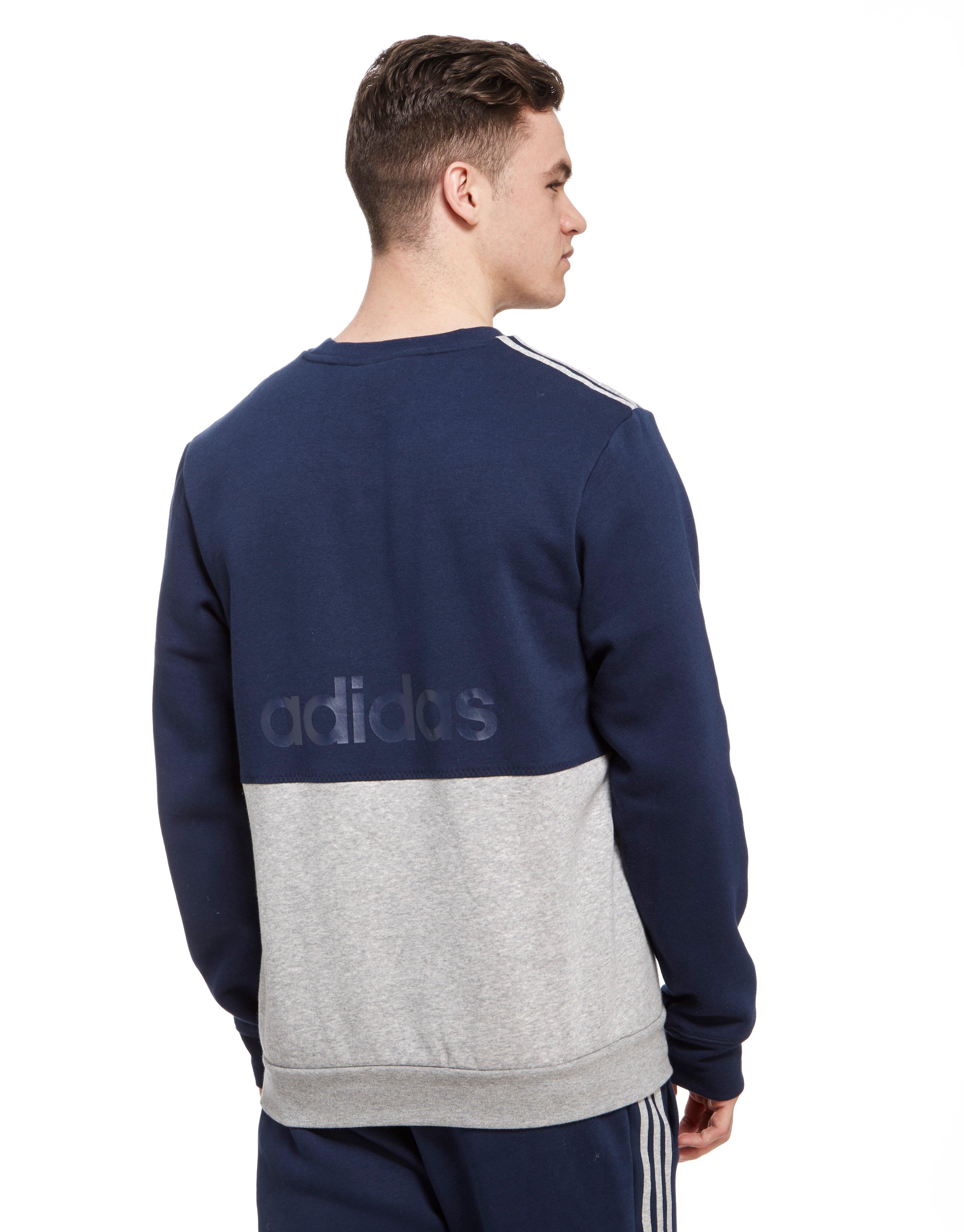 Lyst - Adidas Linear Crew Sweatshirt in Blue for Men Gallery