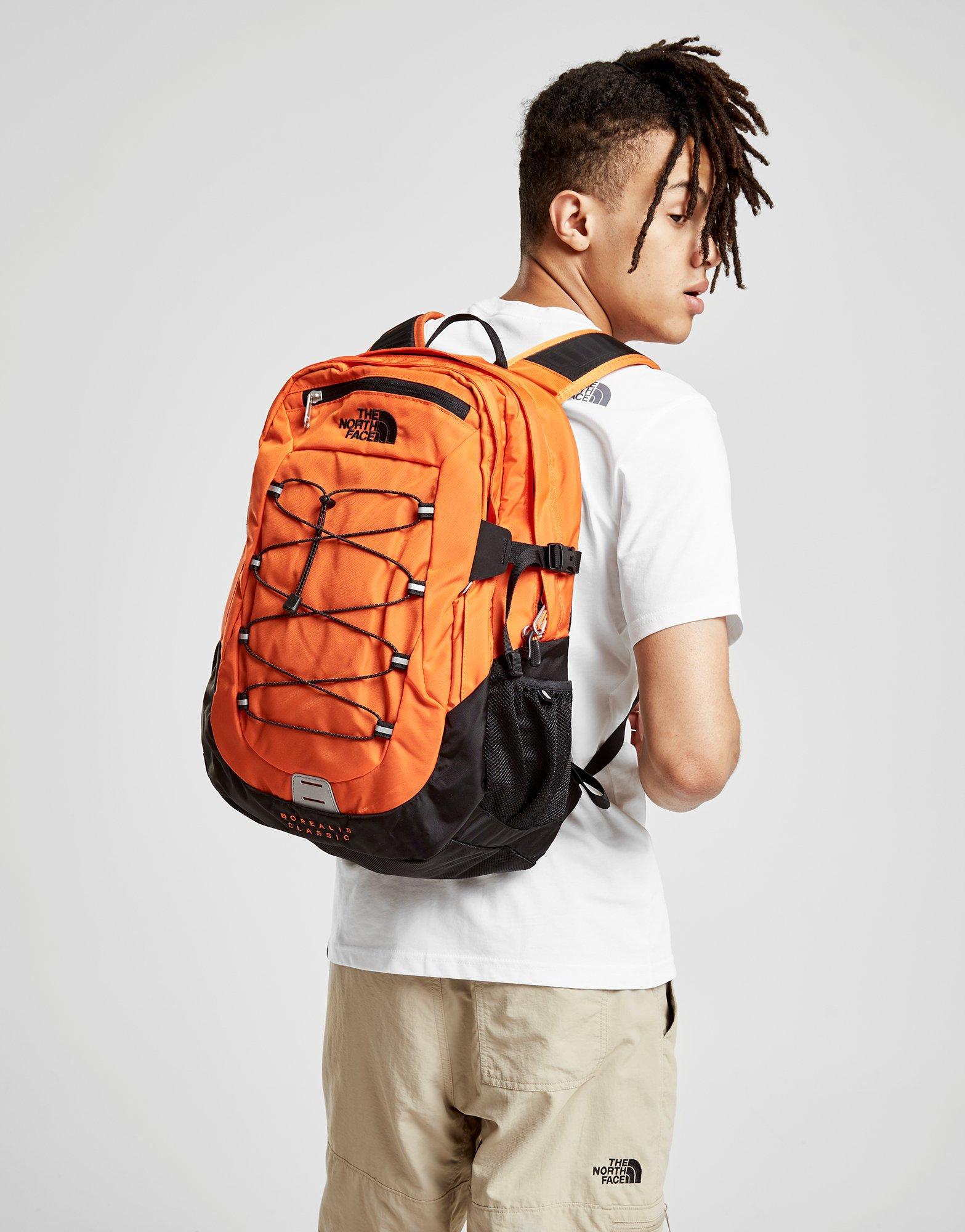 the north face orange backpack