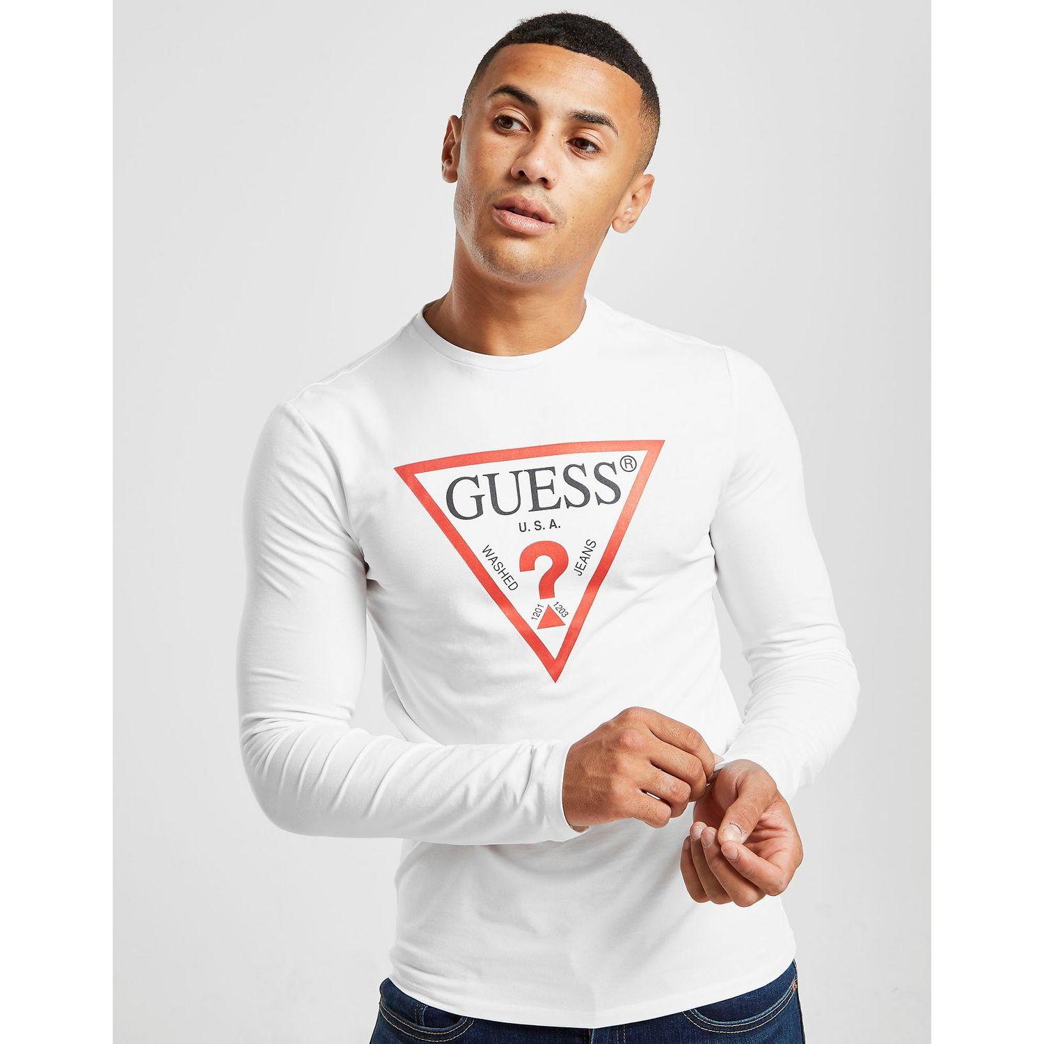 guess red triangle t shirt