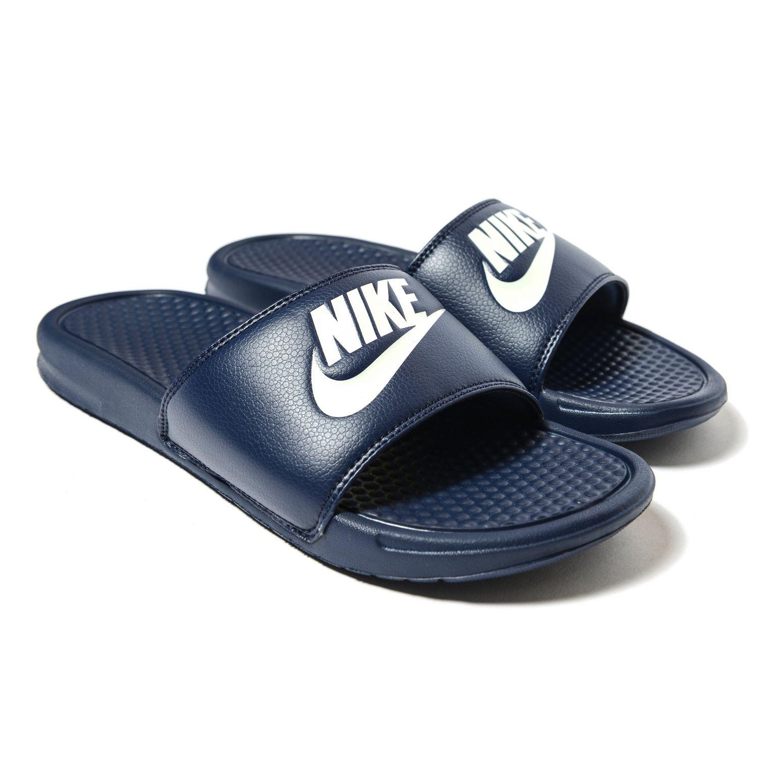 nike benassi slides navy blue