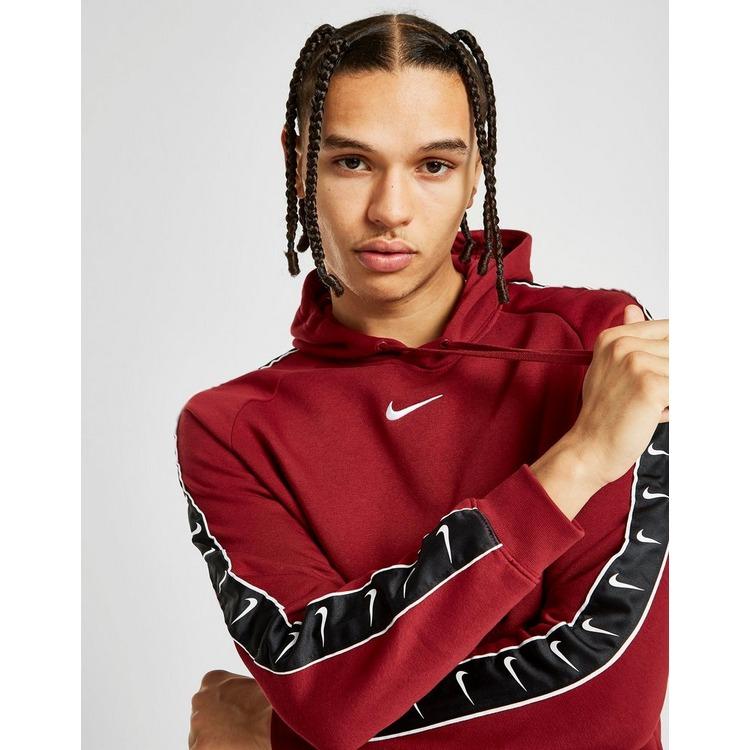 Red nike tape hoodie Clearance