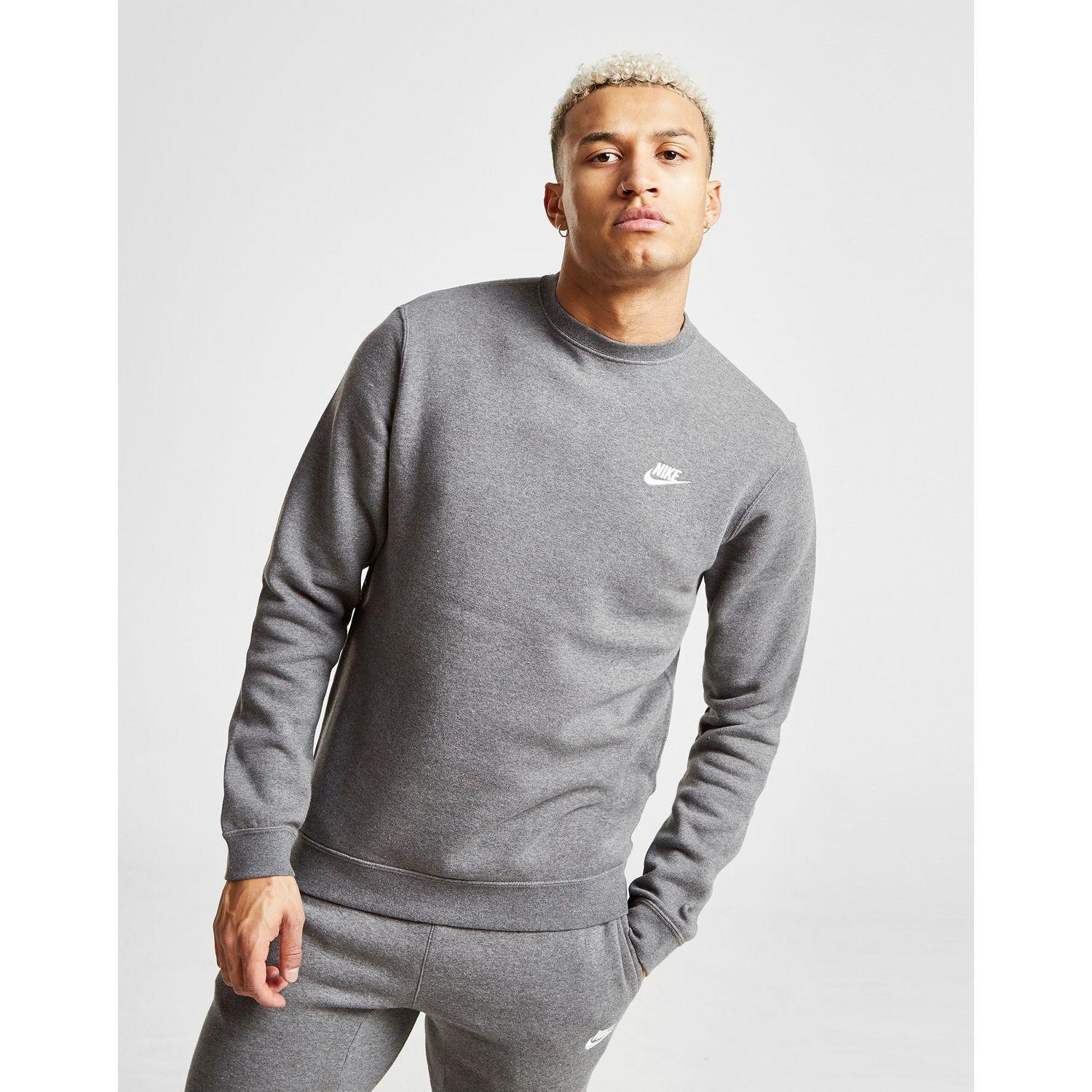 Nike Cotton Foundation Crew Sweatshirt in Grey (Grey) for Men - Lyst