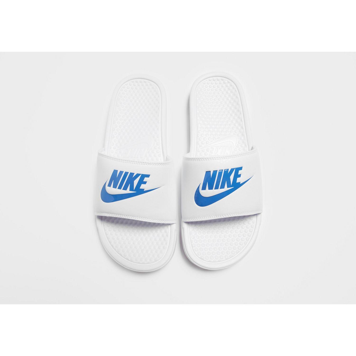 nike benassi slides white