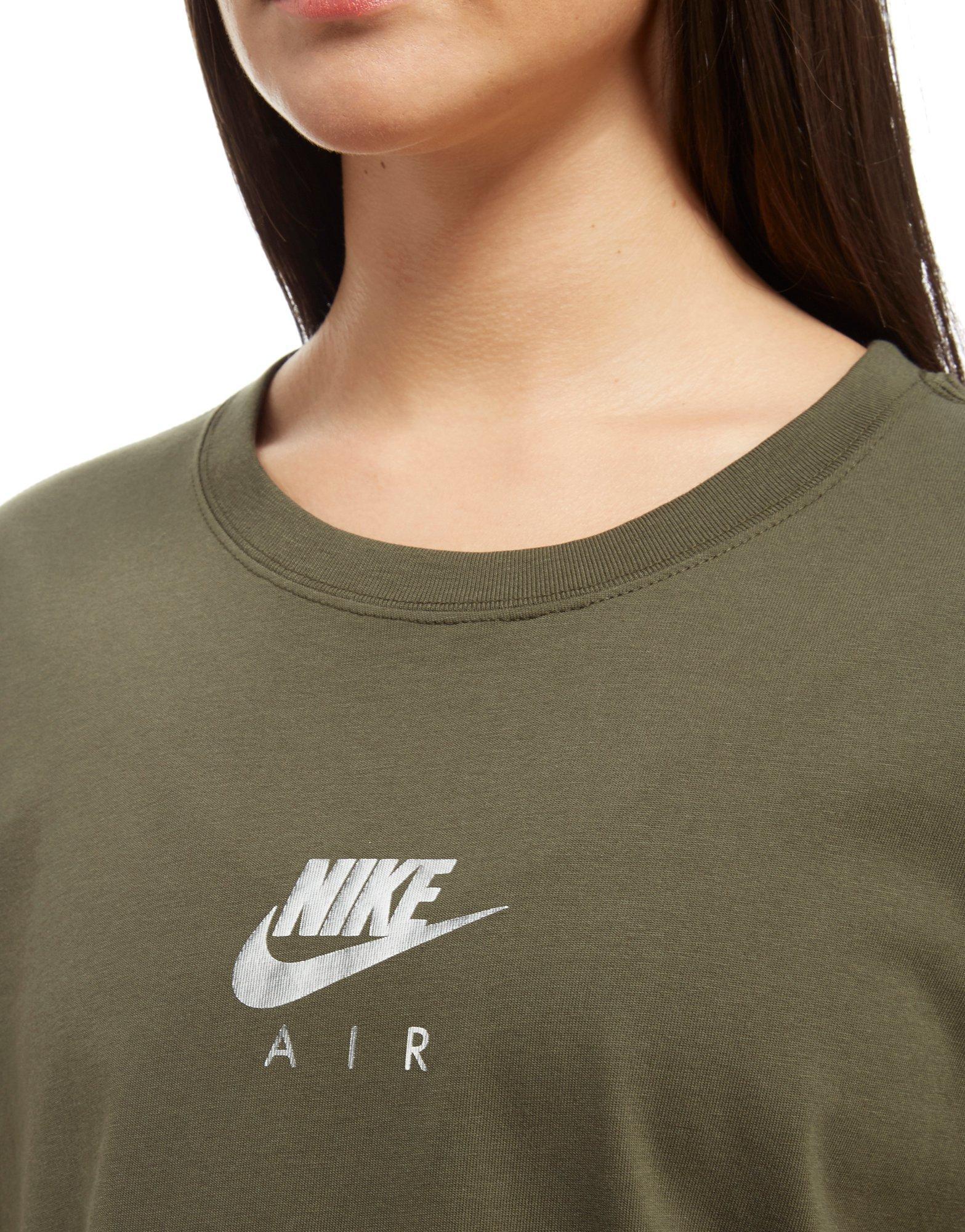 olive green nike crop top